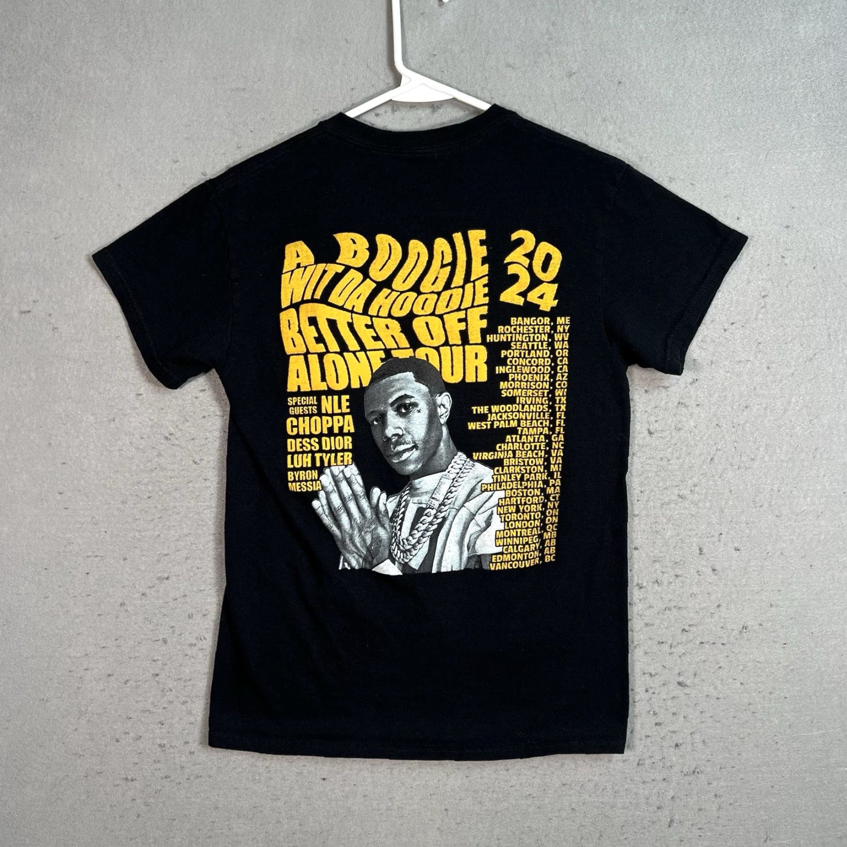 Gildan VINTAGE A Boogie Wit Da Hoodie Better Off Alone Tour 2024 T Shirt Adult Mens Small Black Size US S / EU 44-46 / 1 - 2 Thumbnail