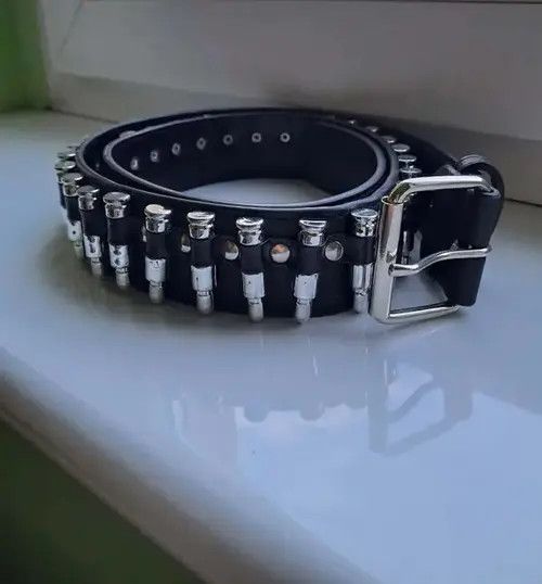 Other Belts 105cm Silver Hollow Bullet Belt Size ONE SIZE - 4 Thumbnail