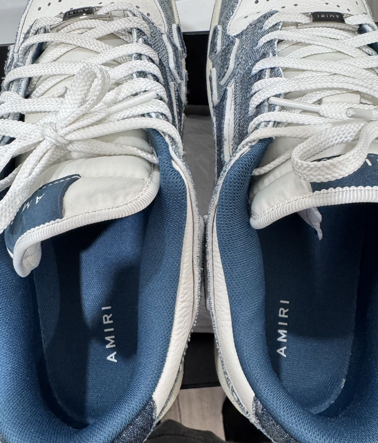Amiri AMIRI White & Denim-Style Low-Top Sneakers Size US 10 / EU 43 - 9 Thumbnail