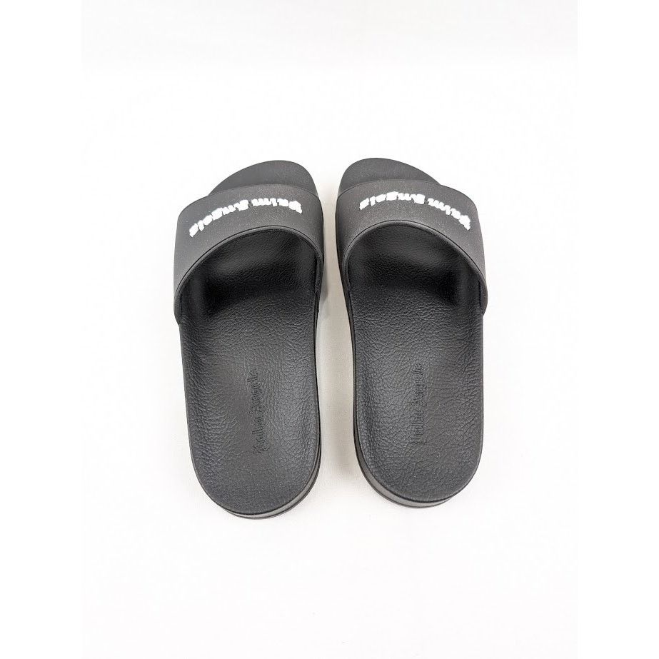 Palm Angels o1rshd1 Essential Logo Pool Sliders in Black/White Size US 8 / EU 41 - 18 Thumbnail