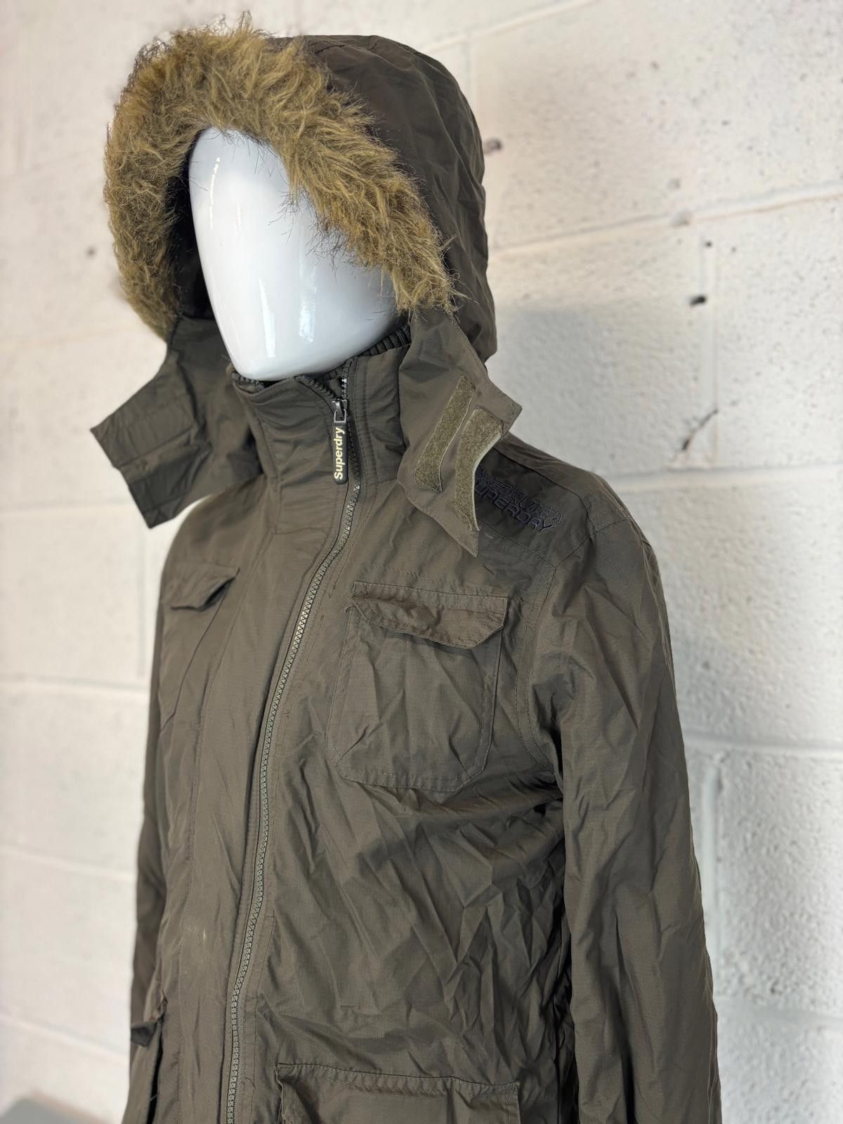Superdry Superdry Olive Green Parka Jacket Faux Fur Hood Mens Size XS Size US XS / EU 42 / 0 - 3 Thumbnail
