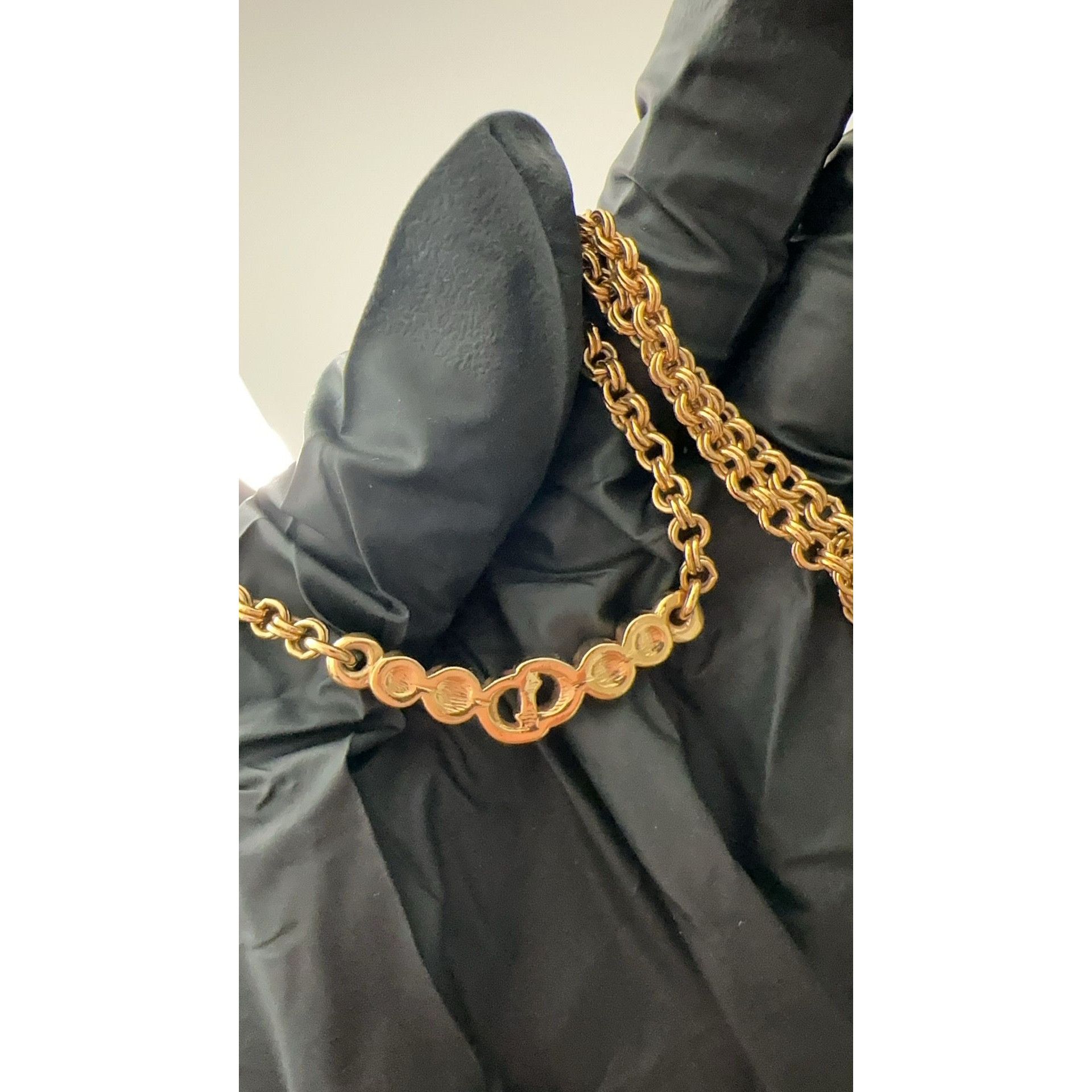 Dior Christian Dior Vintage CD Crystal Gold Plated Logo Necklace Size ONE SIZE - 3 Thumbnail