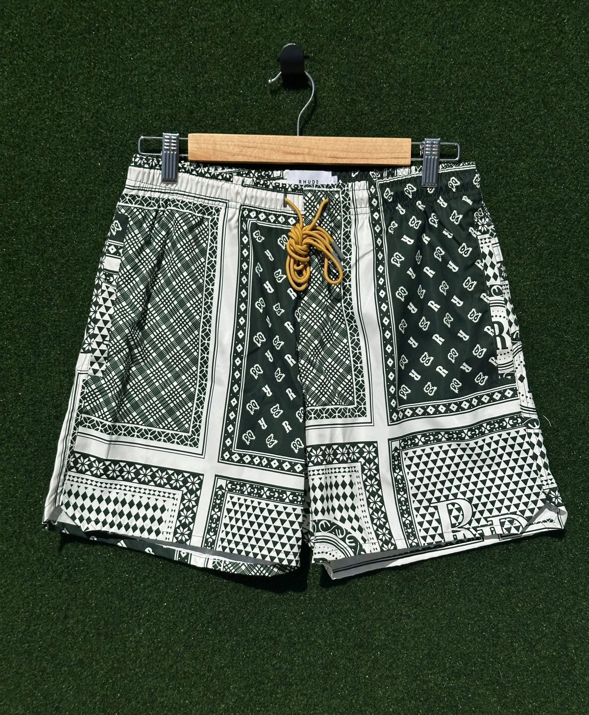 Rhude Rhude -Bandana Shorts/Swim Trunks Medium -Green & White-BNWT Size US 32 / EU 48 - 1 Thumbnail