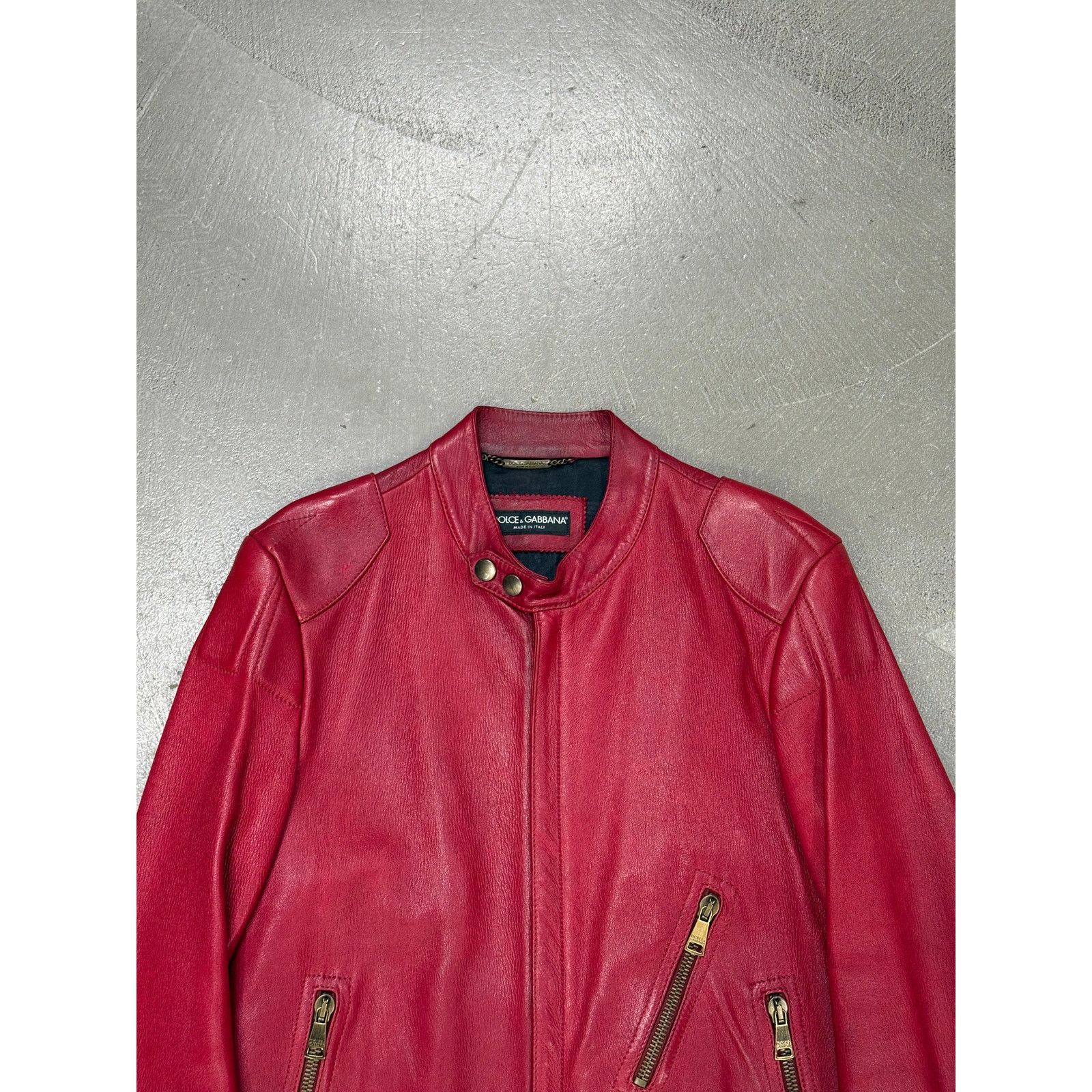 Dolce & Gabbana 2010s Dolce & Gabbana moto red leather jacket Size US M / EU 48-50 / 2 - 4 Thumbnail
