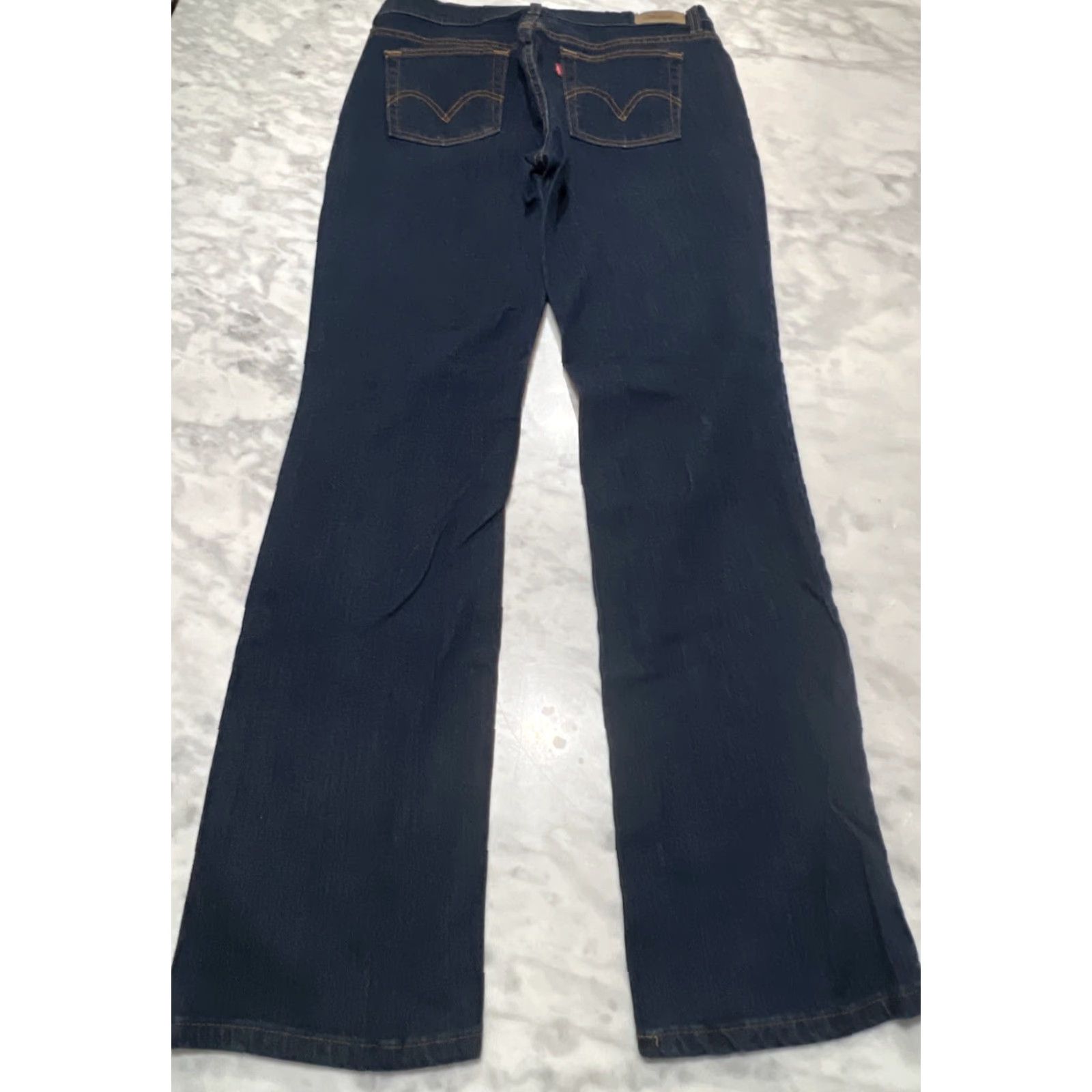 Levi's LEVI'S 505 Jeans WOMEN'S 10 Straight Leg Cotton Spandex Mid Rise 32W 32L Dark Blue - Levi's 505 - 90s USA Theme, Regular Fit, Jeans Size 32" / US 10 / IT 46 - 3 Thumbnail