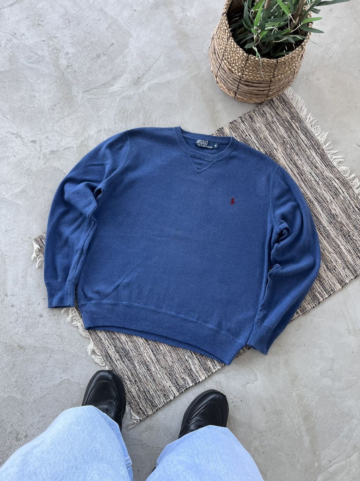 Polo Ralph Lauren Vintage Polo Ralph Lauren Blue Avantgarde Y2K Sweatshirt Size US M / EU 48-50 / 2 - 2 Thumbnail