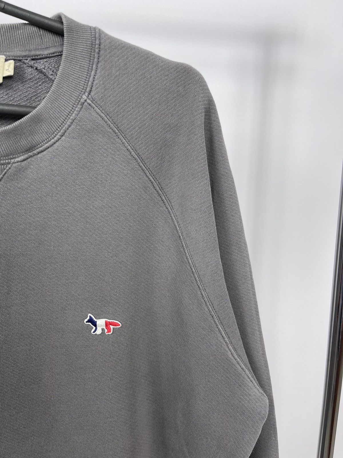 Maison Kitsune Maison Kitsune Sweatshirt Mens Size L Grey Good Tricolor Fox Size US L / EU 52-54 / 3 - 2 Thumbnail