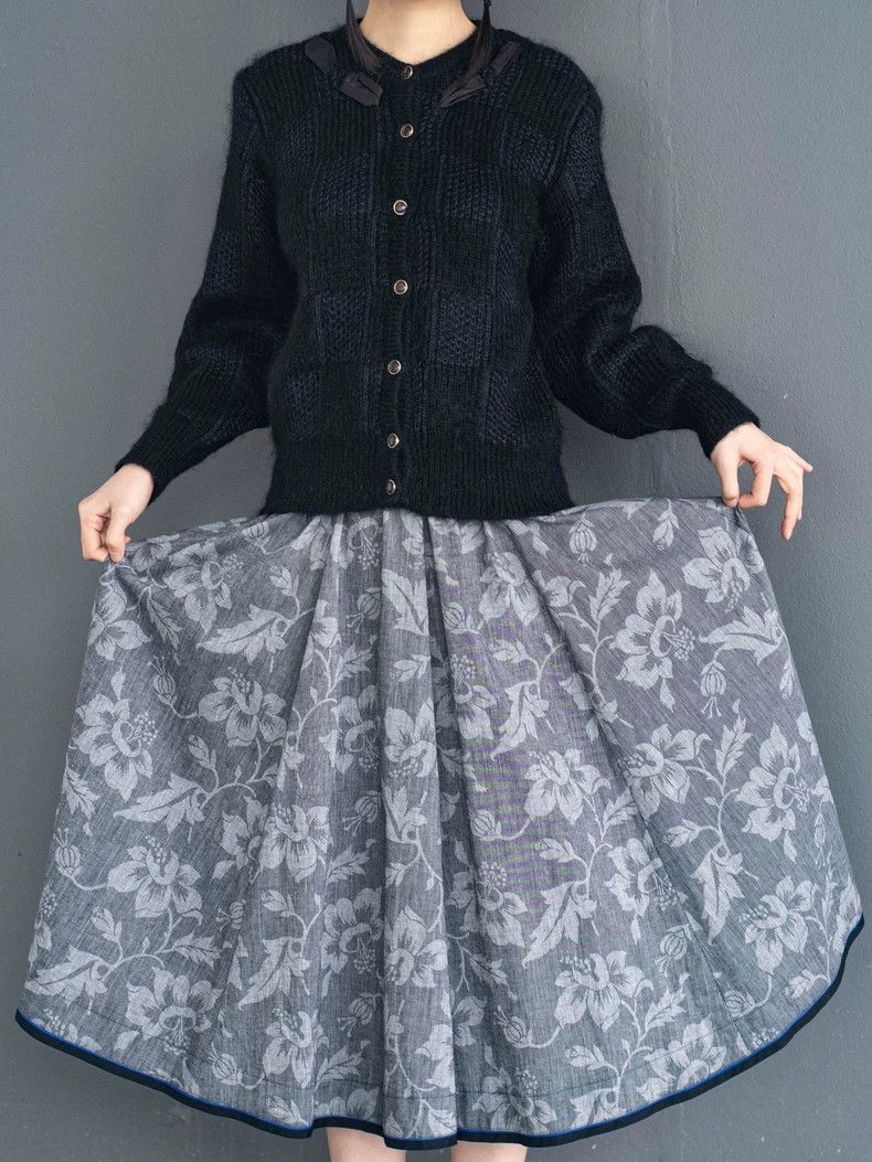 Kenzo KENZO Blue and gray floral skirt vintage Size 25" / US 0 / IT 36 - 2 Thumbnail