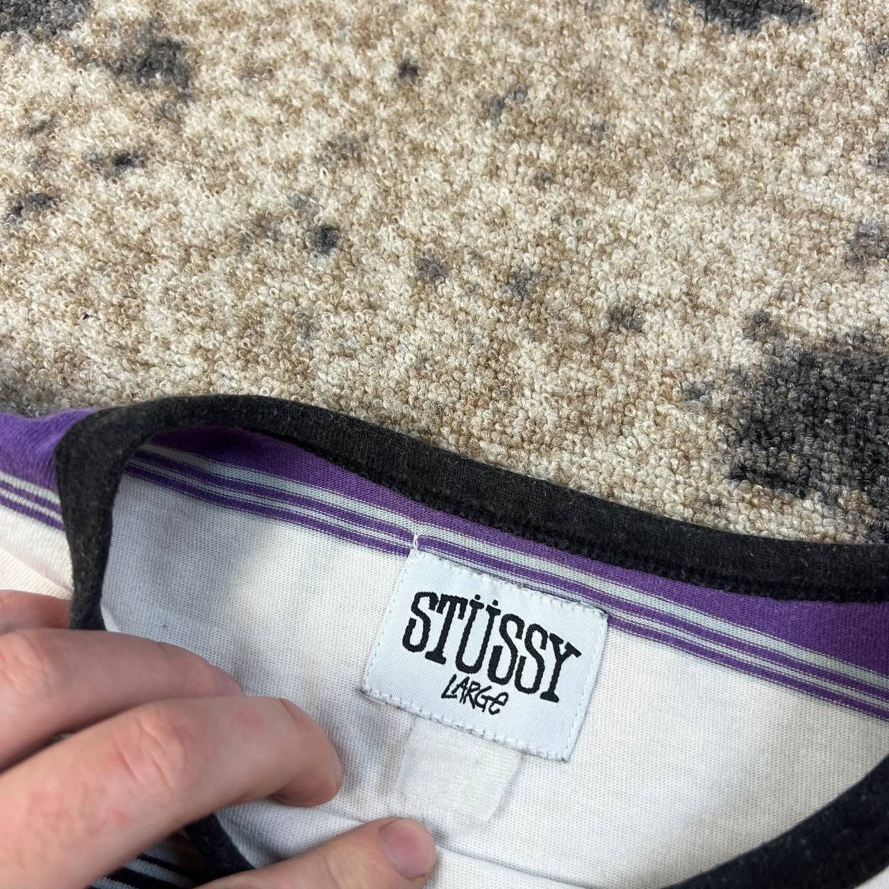 Stussy Stussy Tab Logo Vintage Y2K Striped T-Shirt 1TS26 Size US L / EU 52-54 / 3 - 4 Thumbnail
