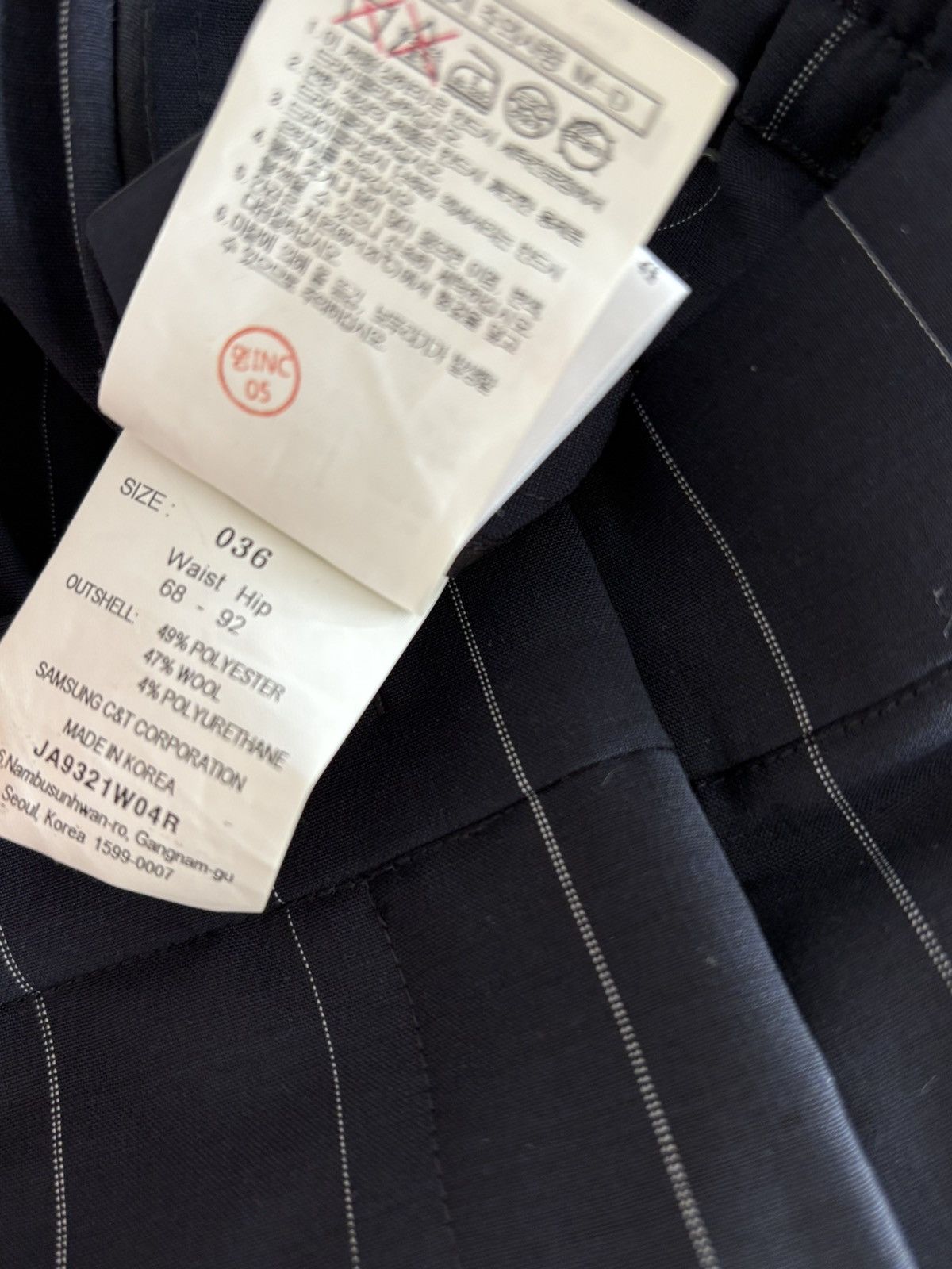 Juun.J SS19 Wide Navy Pinstripe Trousers Size US 28 / EU 44 - 5 Thumbnail