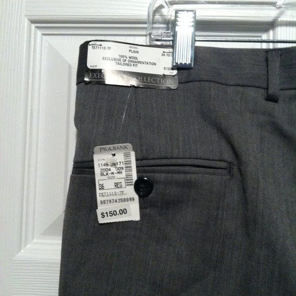 Jos. A. Bank JOS.A.BANK MEN'S NEW 100%WOOL DRESS PANTS SIZE: 36/UNHEMMED Size 36R - 6 Thumbnail