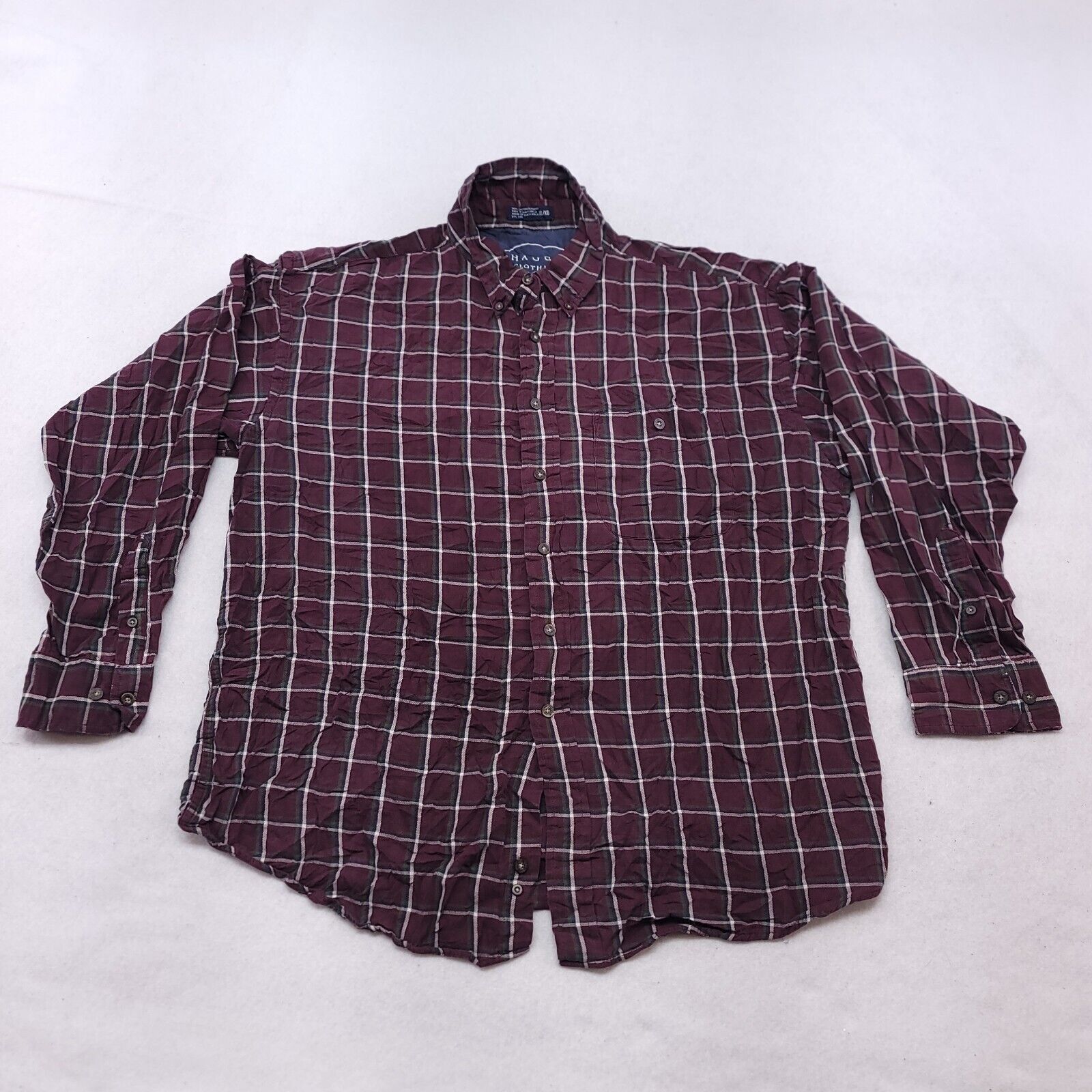 Haggar Haggar Windowpane Flannel Button Up Shirt Mens Size XL Red Size US XL / EU 56 / 4 - 2 Thumbnail