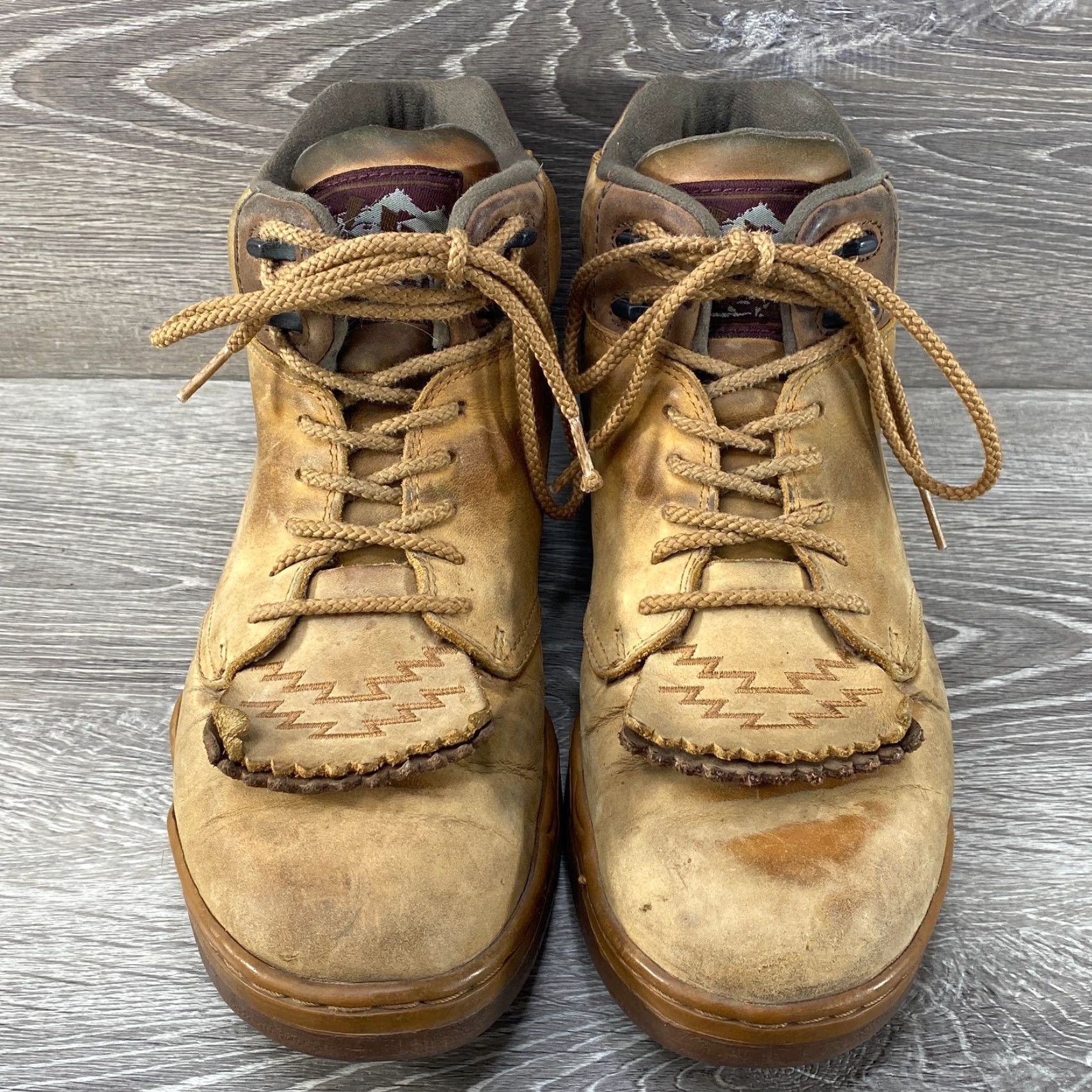 Roper Roper Horseshoes Mens 8.5 Cowboy Boots Brown Leather Lace Up Kiltie Boot Size US 8 / EU 41 - 3 Thumbnail