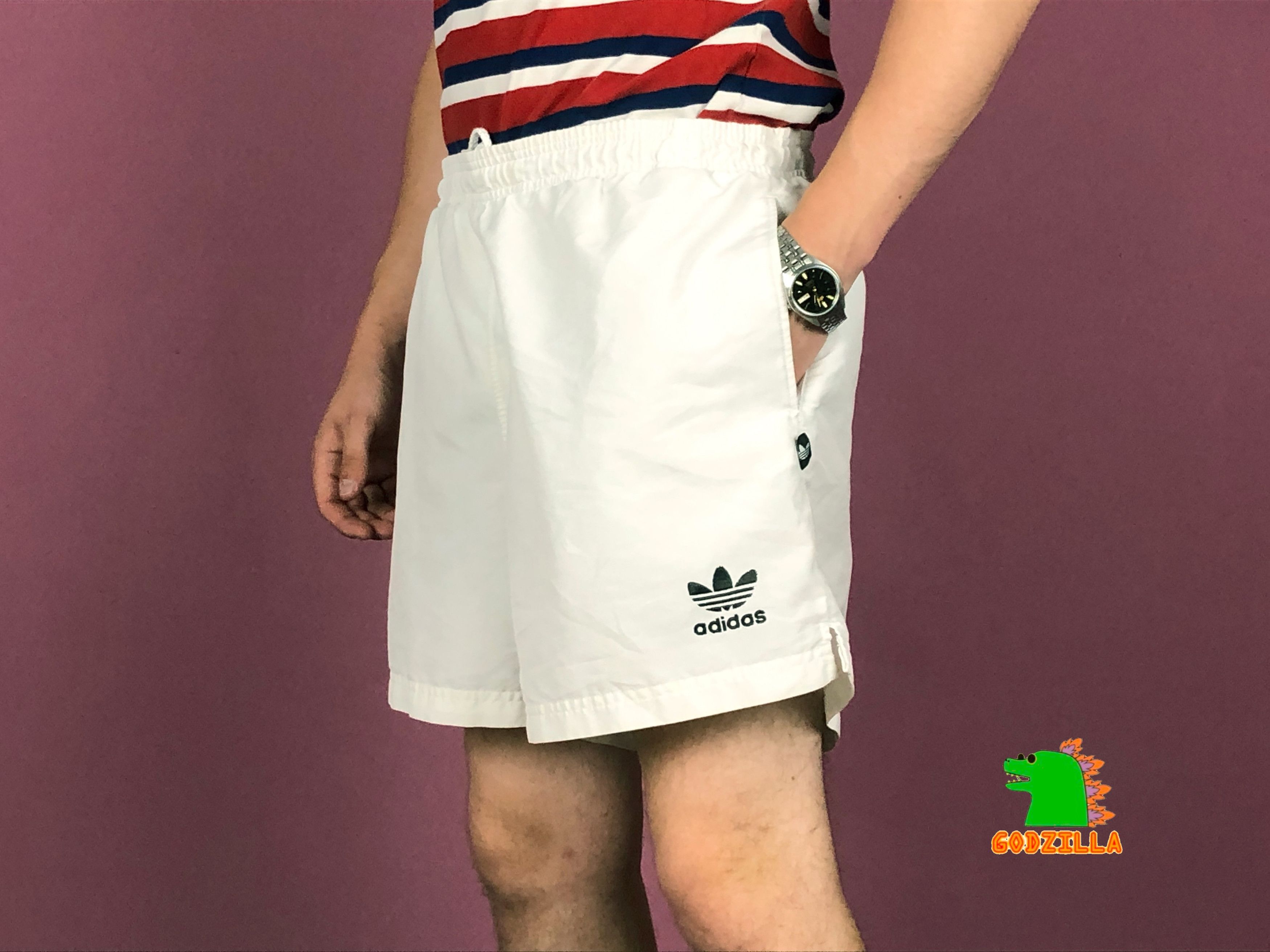 Adidas × Vintage 90s Adidas Originals Vintage Men's Track Shorts - Size M Size US 32 / EU 48 - 2 Thumbnail