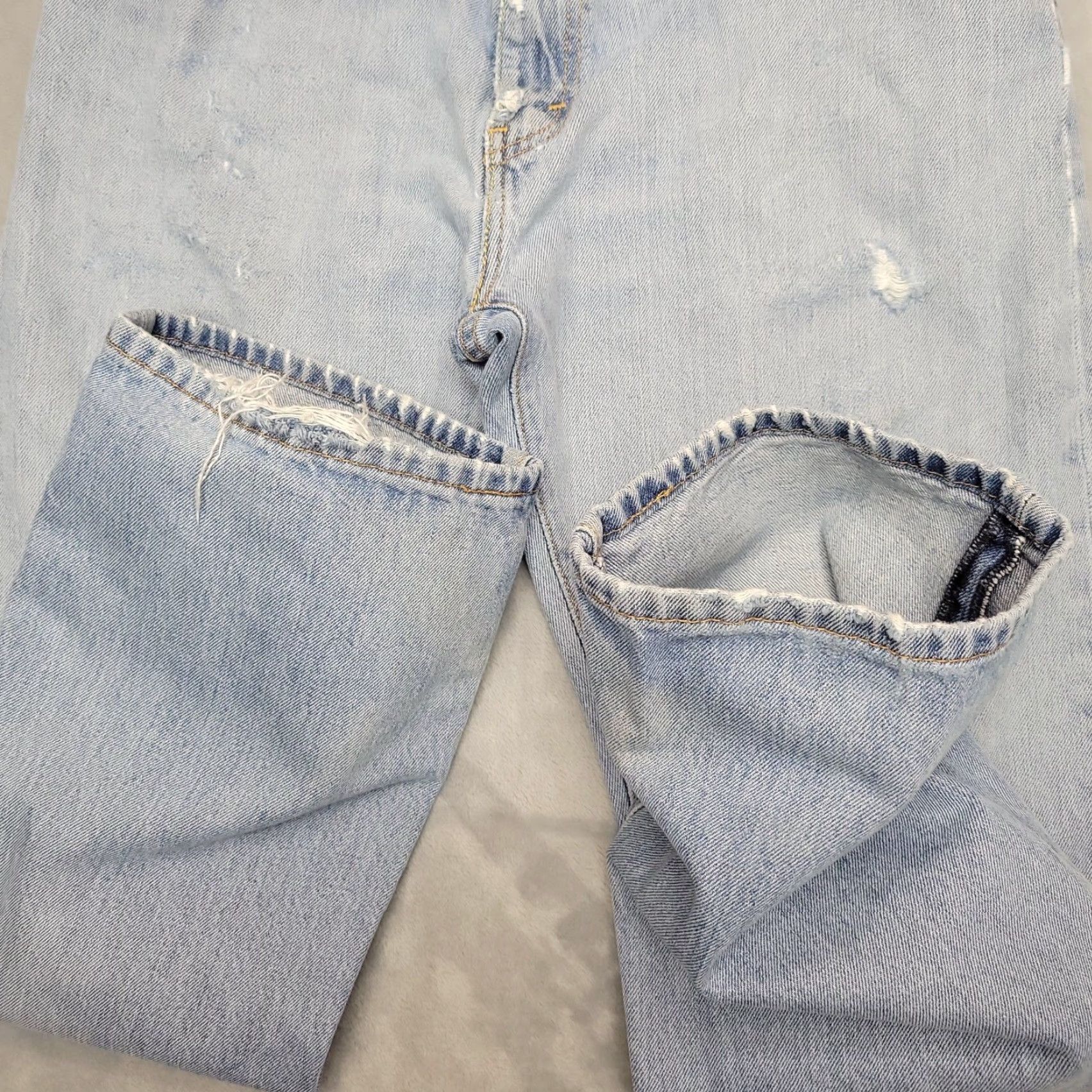 Levi's VINTAGE Levi's 517 Jeans Mens 35x30 Blue Denim 100% Cotton Bootcut Comfort Pants Regular Fit Waist 34 Inseam 30 Zip Mens USA Classic Size US 35 - 4 Thumbnail