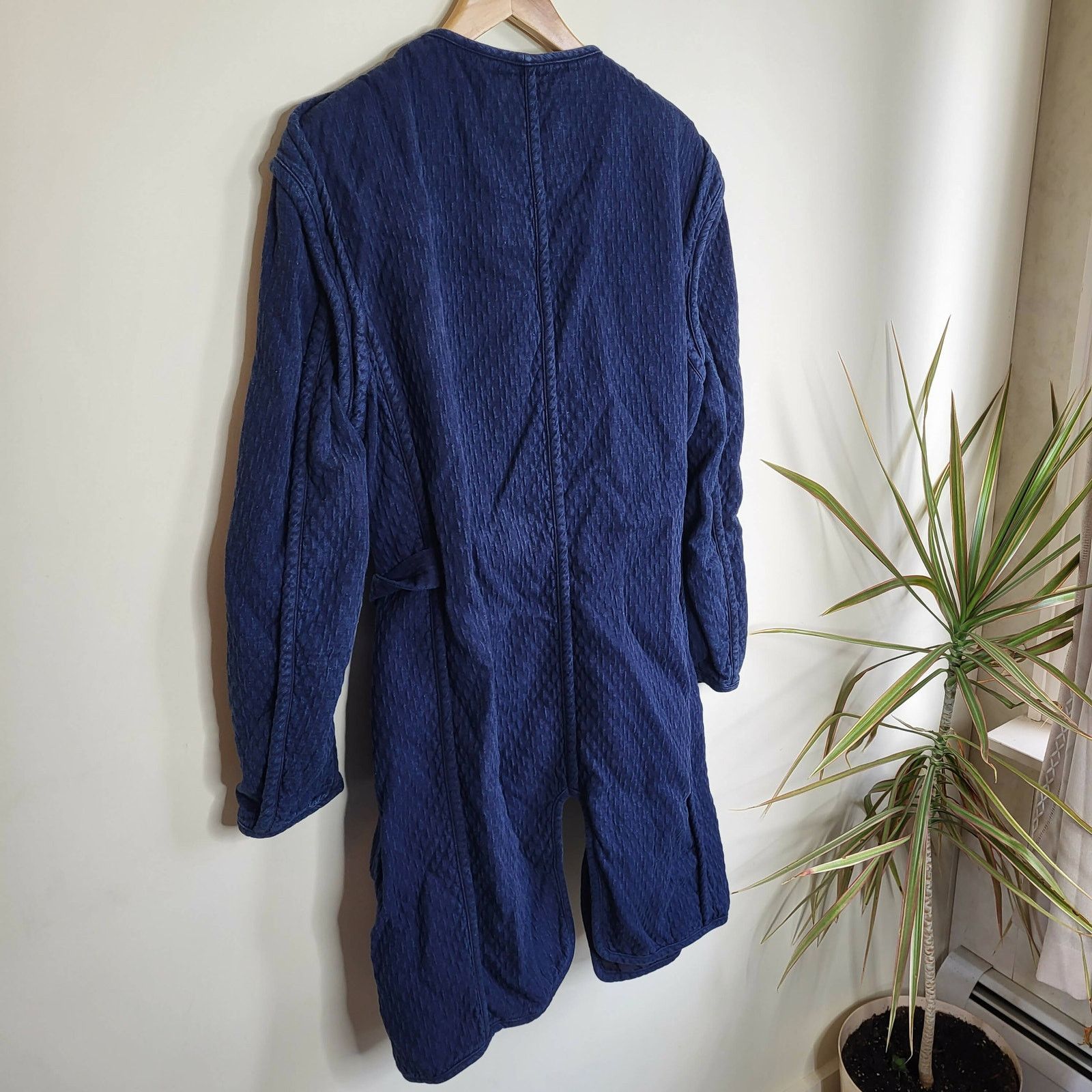 Rag & Bone Rag & Bone Navy Blue Quilted Tie Long Sleeve Coat Size M Size M / US 6-8 / IT 42-44 - 6 Thumbnail
