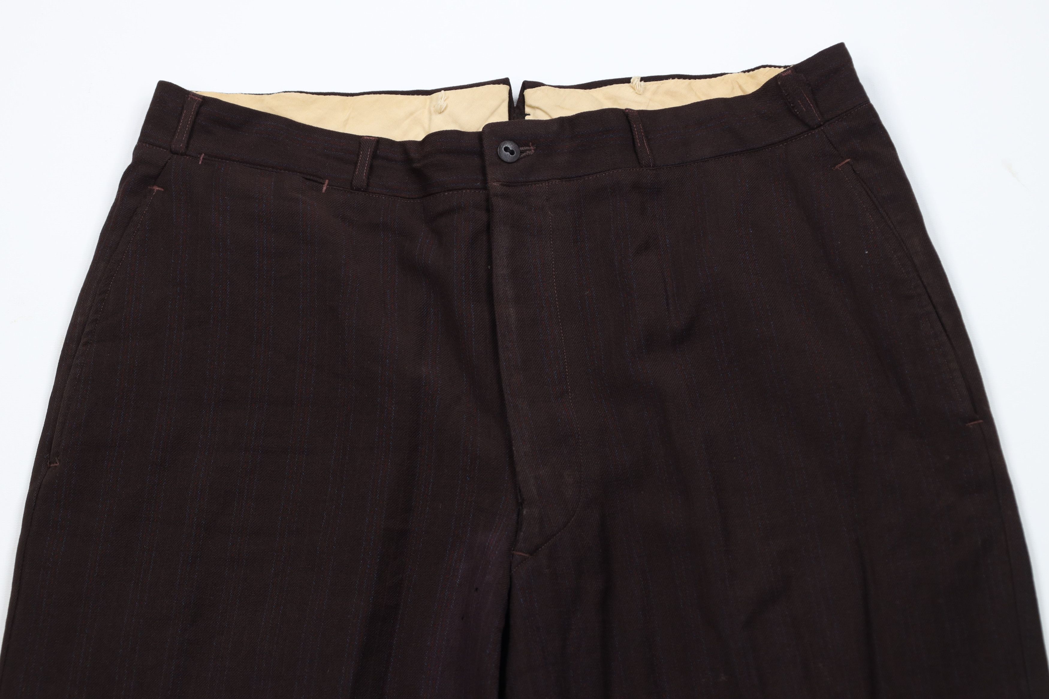 Vintage Vintage 30s 40s Wool Striped Chino Pants Button Fly USA Size US 32 / EU 48 - 2 Thumbnail