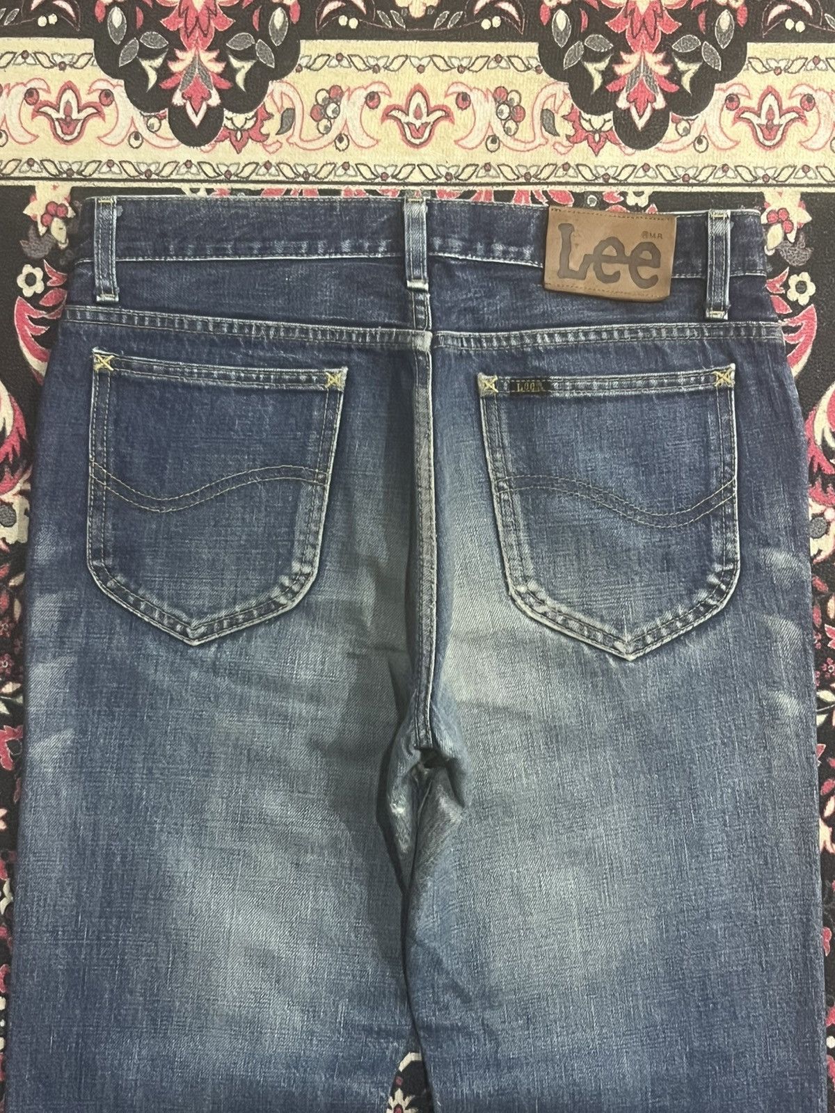 Lee Vintage Lee Riders Sanforized Faded Blue Ripped Flare Jeans Size US 31 - 8 Thumbnail