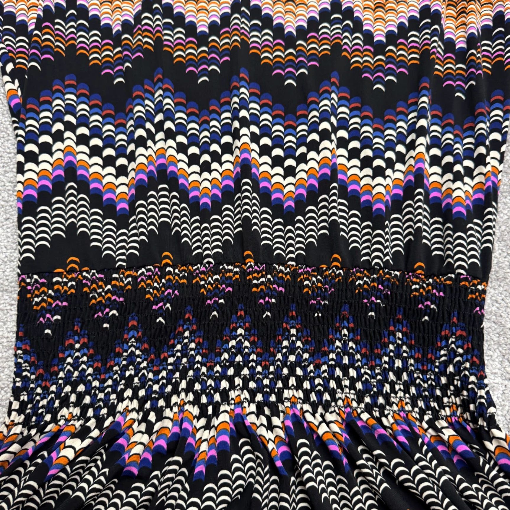 Vintage Veronica M Geometric Wave Print Smoked Mini Dress Womens M Dolman Streetwear? Size M / US 6-8 / IT 42-44 - 4 Thumbnail