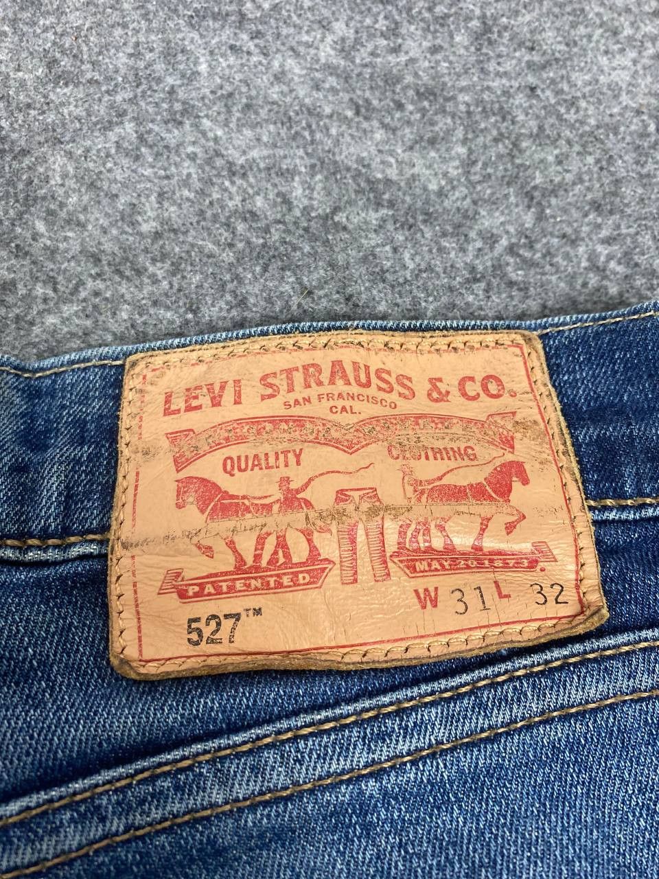 levis 527 bootcut flare distressed denim