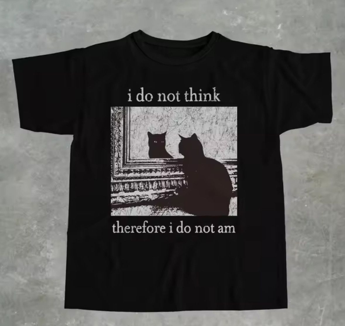Japanese Brand Street Vintage Retro Black Cat Mirror Think Graphic TShirt Size US XXL / EU 58 / 5 - 1 Thumbnail