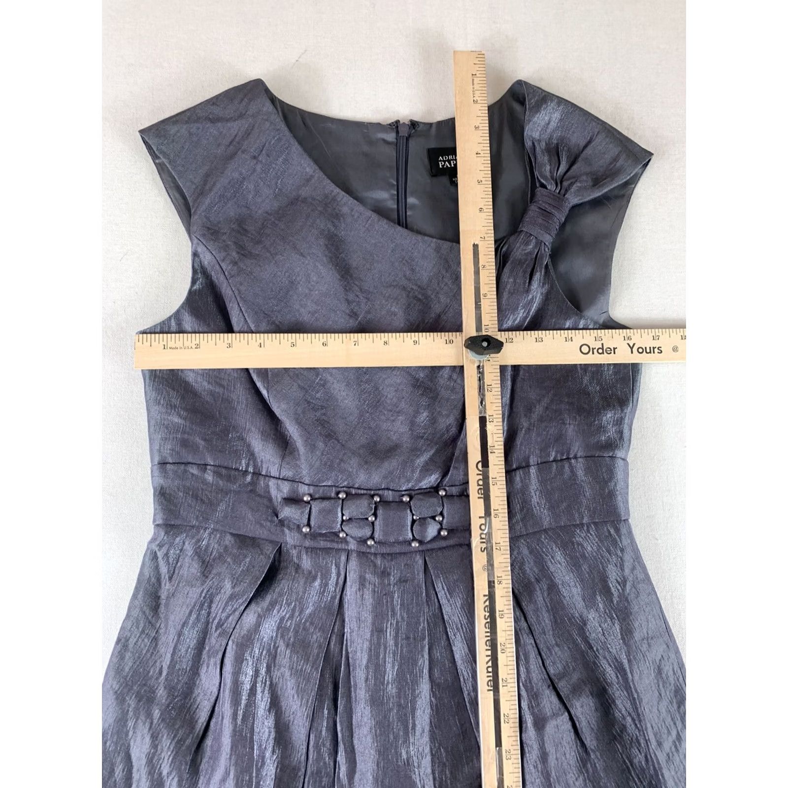 Adrianna Papell ADRIANNA PAPELL DRESS WOMENS SIZE 8 SHEATH GRAY SLEEVELESS PULLOVER Size M / US 6-8 / IT 42-44 - 4 Thumbnail