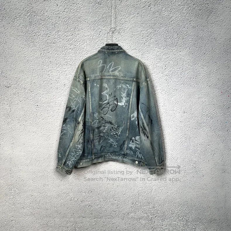 Balenciaga Balenciaga Washed distressed graffiti print single-breaste Size US M / EU 48-50 / 2 - 3 Thumbnail