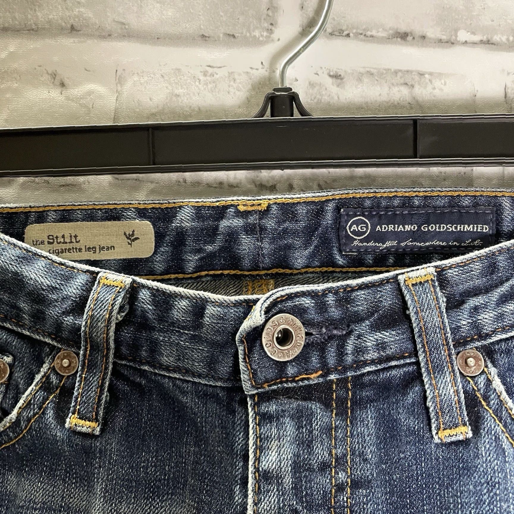 Vintage Adriano Goldschmied The Stilt Jeans Womens 27x29 Distressed Blue Straight Size 27" / US 4 / IT 40 - 4 Thumbnail