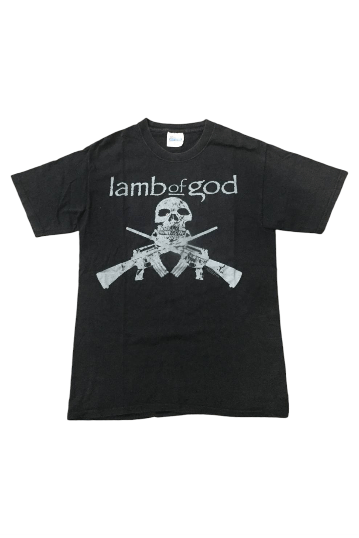 Vintage LAMB of GOD 2006 skull guns sun faded
