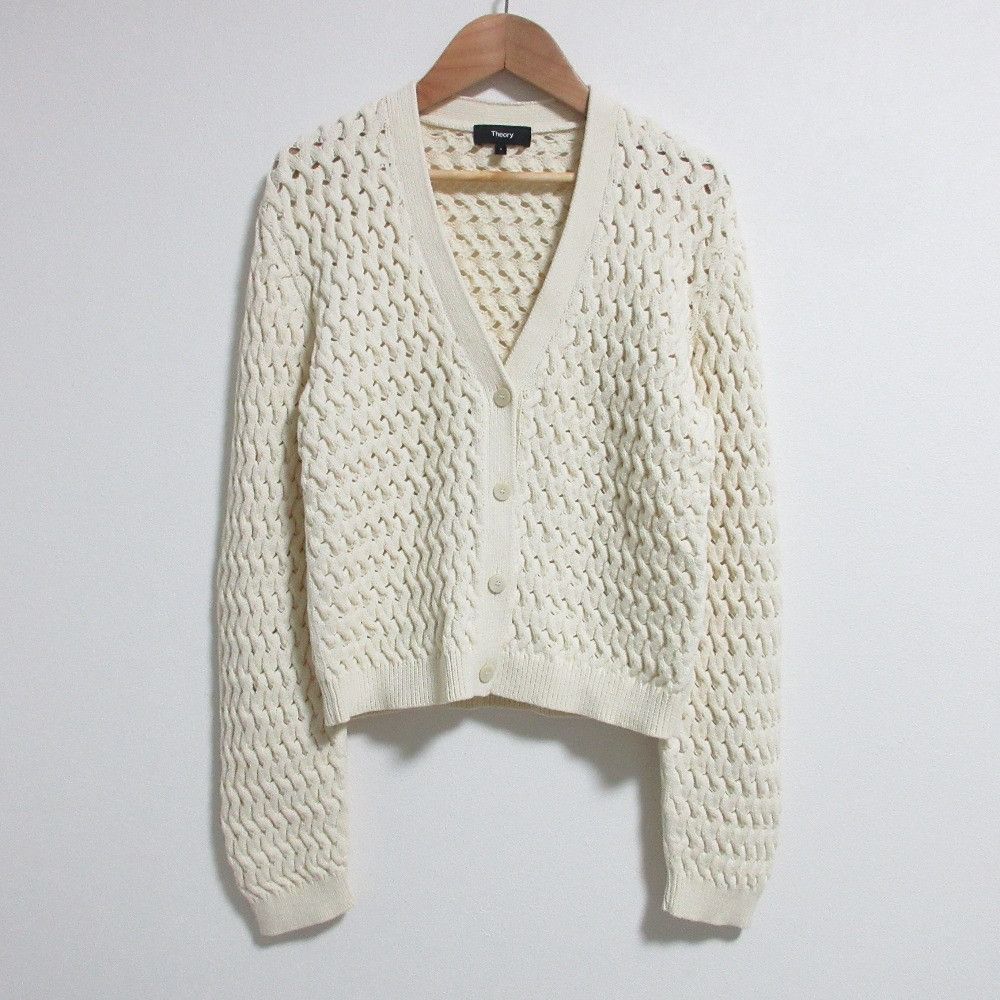 Theory Theory Theory VNK CABLE CARDI ROUNDED COTTON Knit Cardigan Cotton Textile Tops DUTY FREE for USA Size ONE SIZE - 1 Thumbnail