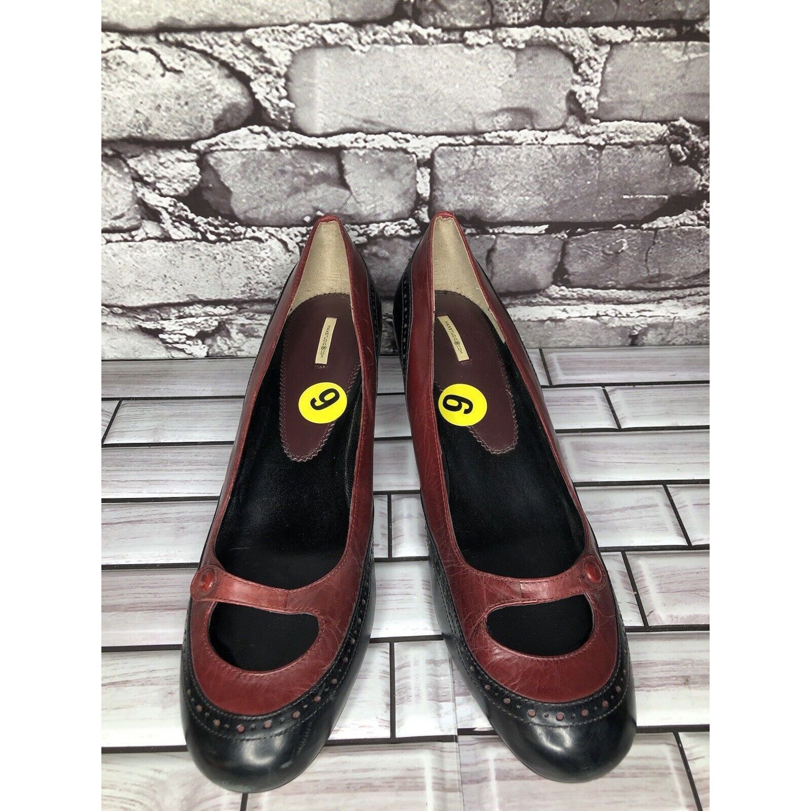 Other Max Studio Burgundy Red Leather MaryJane Strap High Heels Wo Size US 9 / IT 39 - 18 Thumbnail