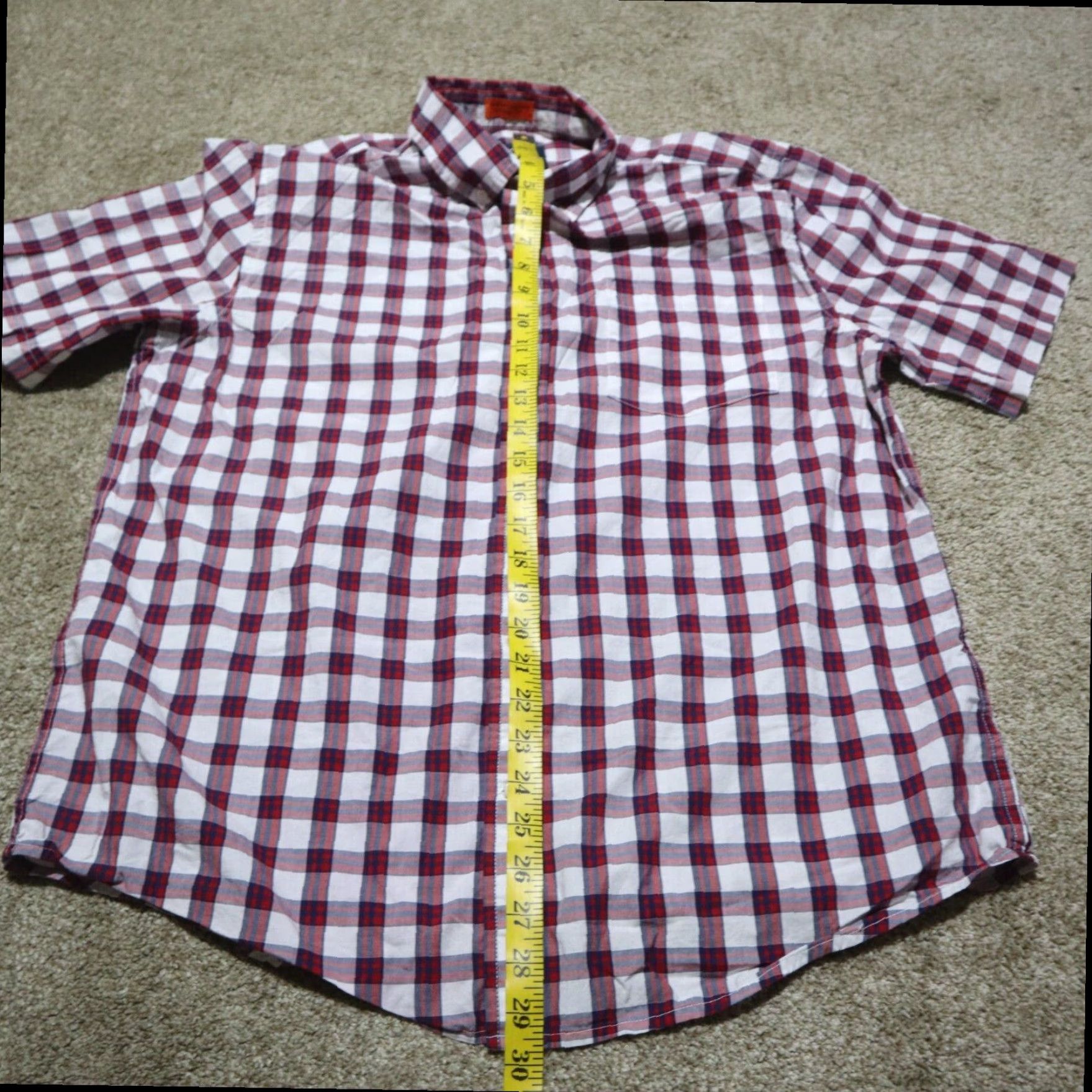 Vintage St John's Bay Plaid Button Down Shirt Mens Large L Red White Long Sleeve Cotton Size US L / EU 52-54 / 3 - 6 Thumbnail