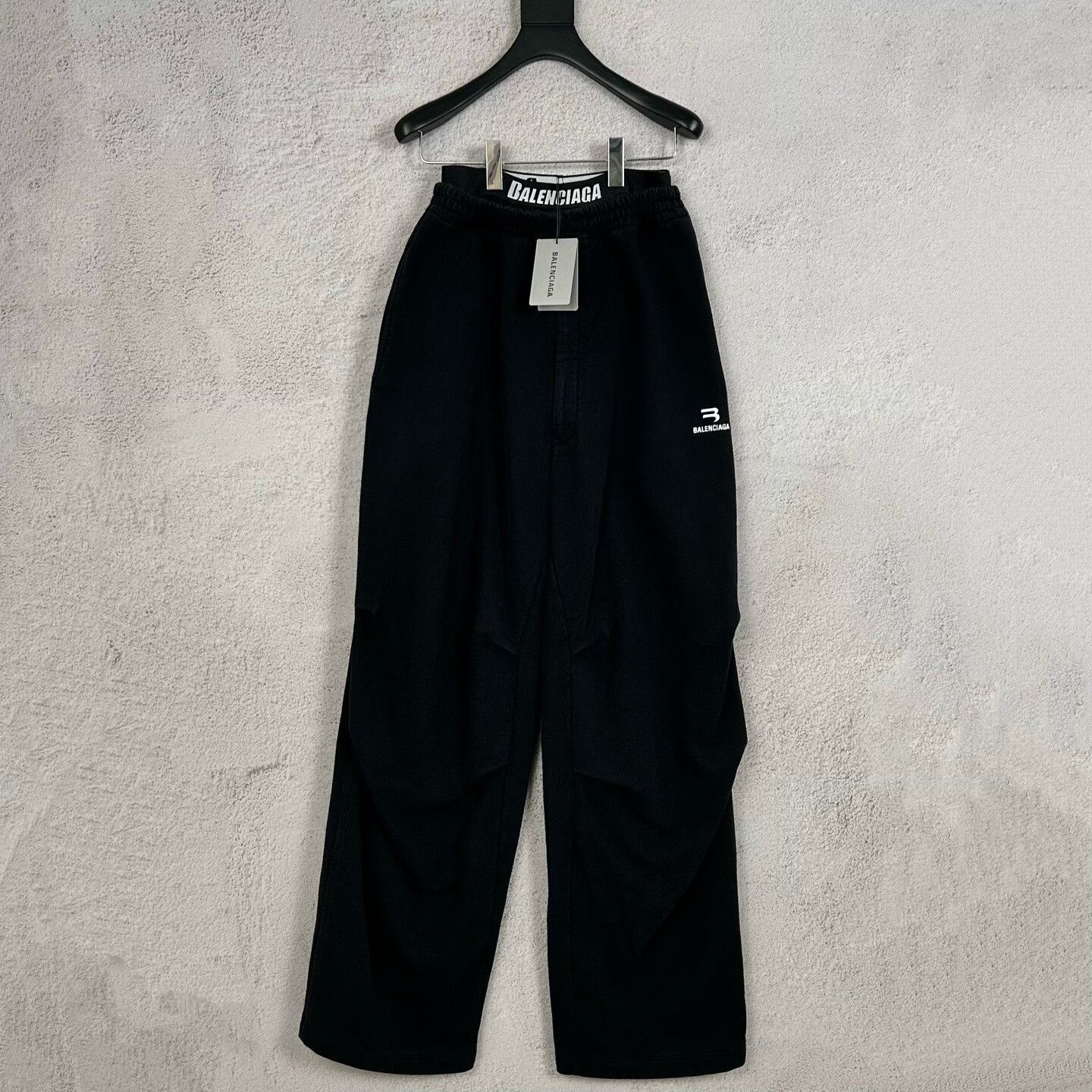 Balenciaga Balenciaga Black Double Waist Pleated Sweatpants Size US 33 - 1 Thumbnail