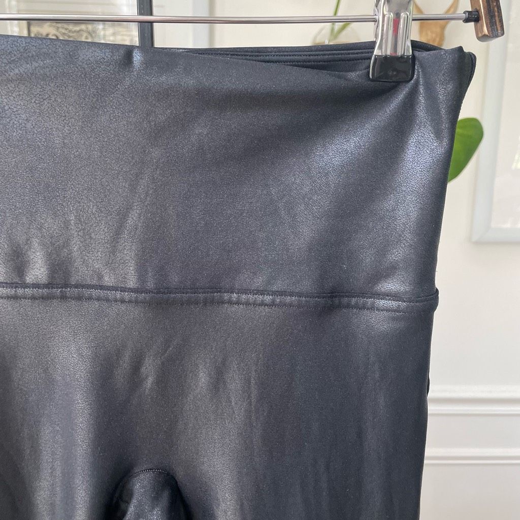 Spanx Spanx Faux Leather Leggings Black $98 L Size 31" - 3 Thumbnail