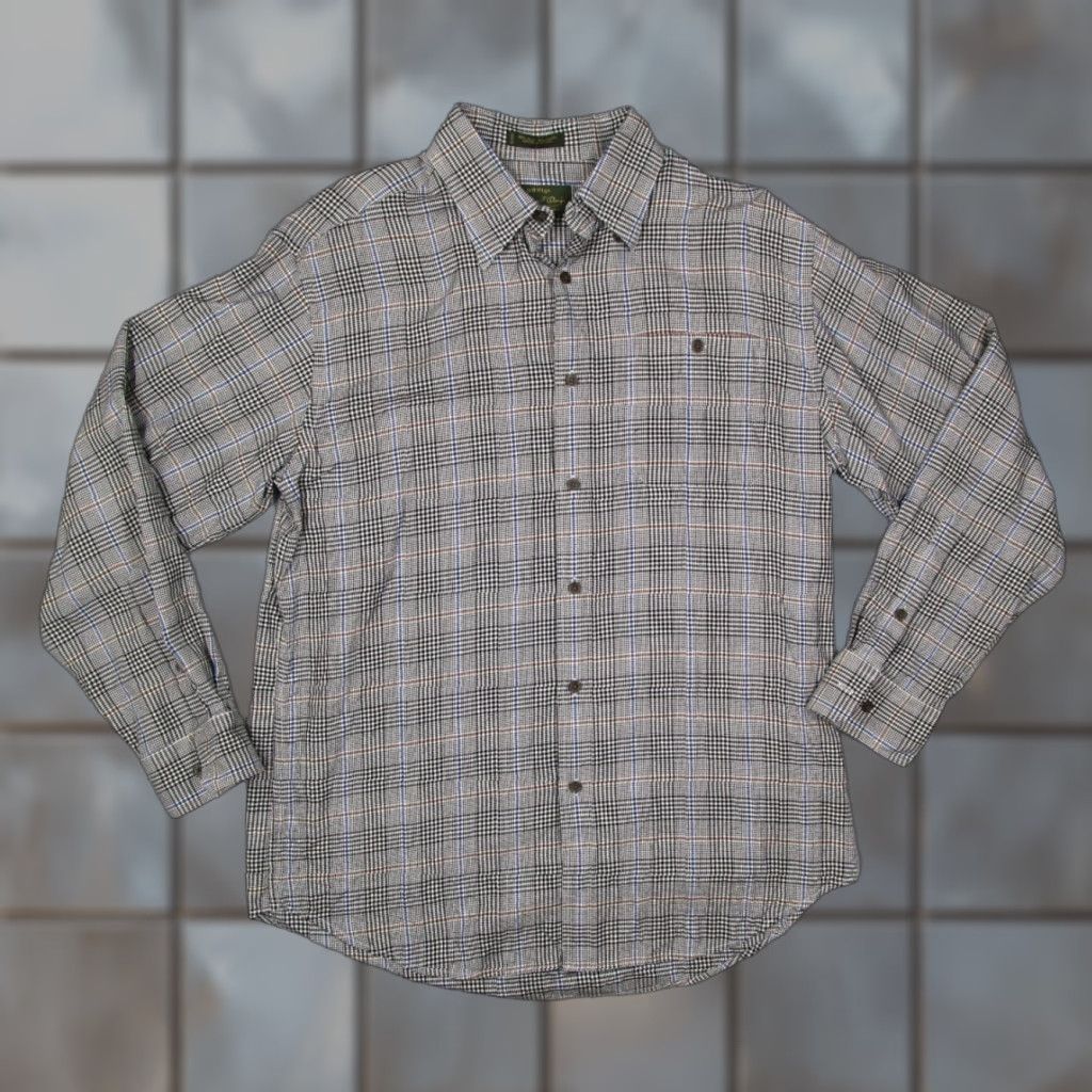 Orvis VINTAGE Orvis Shirt Mens Large Gray Signature Collection Houndstooth Button Up Silk Wool Geometric Modern Classics Mens L Gray Button-Up Size US L / EU 52-54 / 3 - 1 Thumbnail
