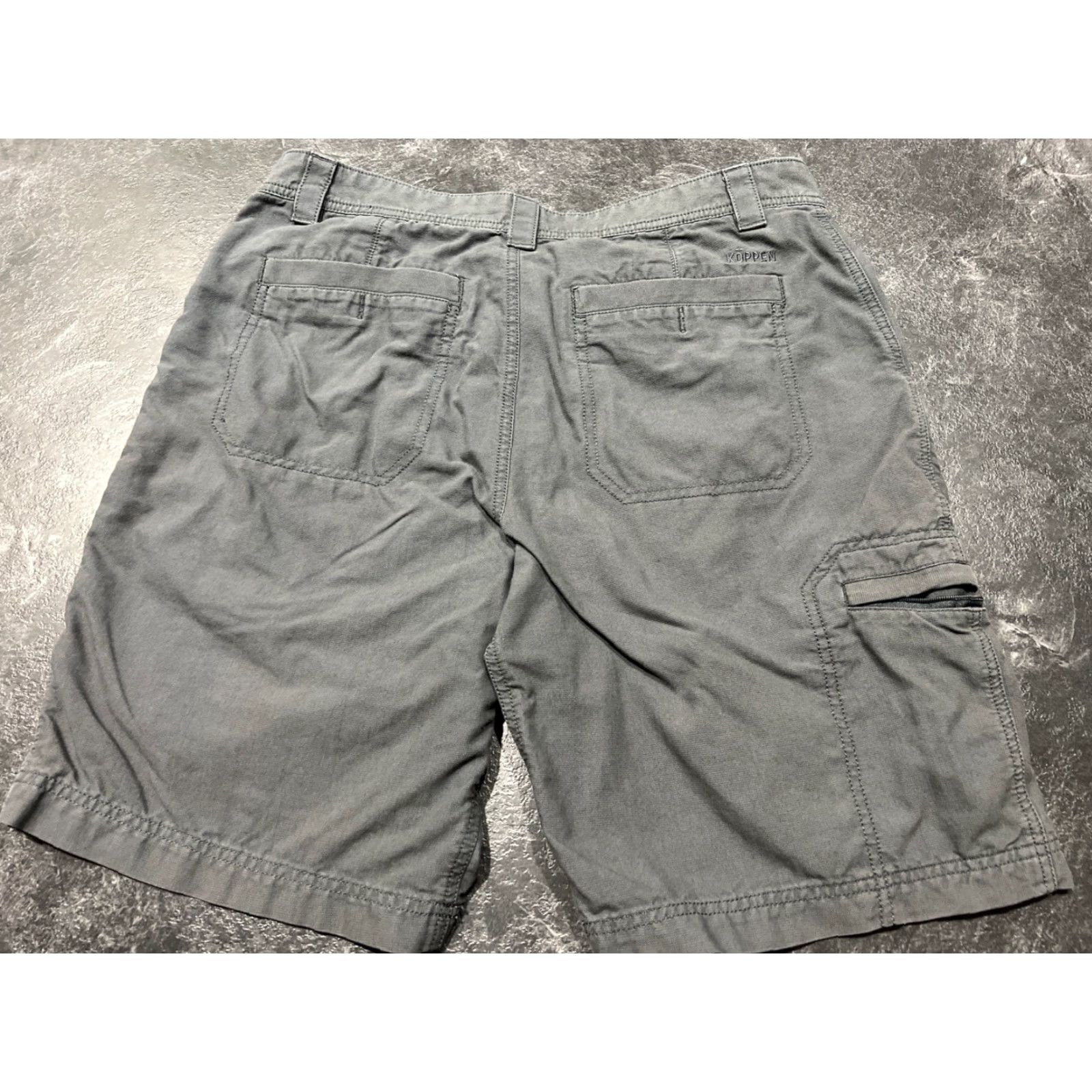 Vintage Koppen Mens Cargo Shorts Gray Cotton Blend Flat Front Pockets 34 Men's Summer Warm Weather Size US 34 / EU 50 - 2 Thumbnail