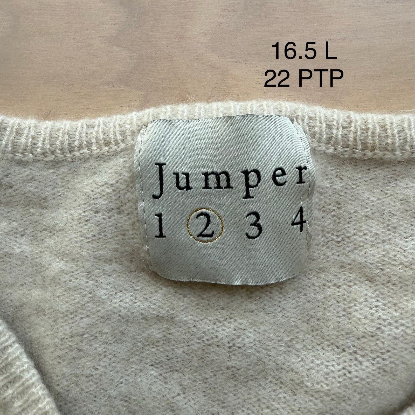 Designer Jumper 1234 Cashmere Sweater 2 Beige Wool Knit Pullover Size XS / US 0-2 / IT 36-38 - 6 Thumbnail