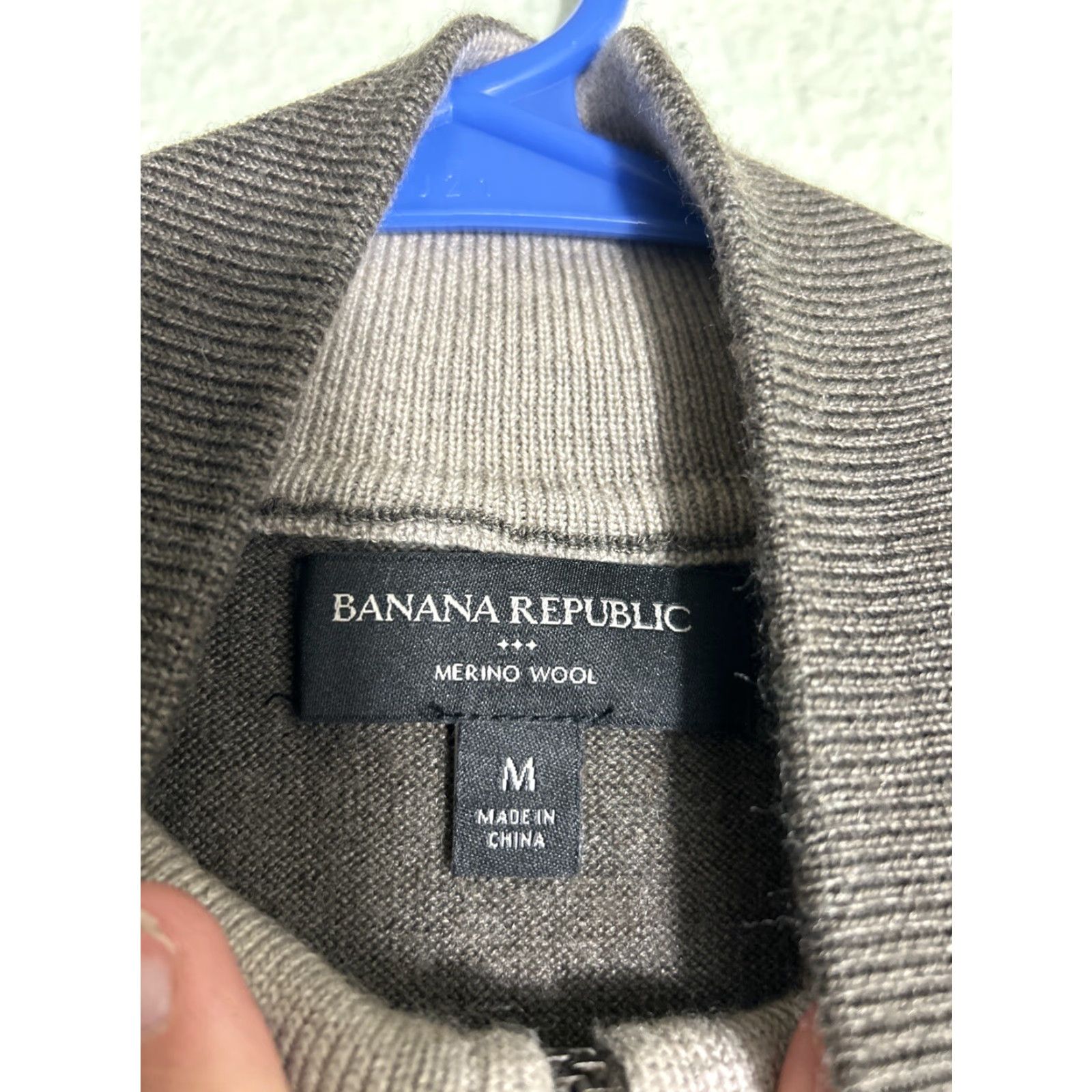 Banana Republic Banana Republic Sweater Men Full Zip Knit Wool Acrylic Blend Mock Neck Long Sleeve Brown M Regular Fall Winter 21” 27” Golf Walking Size US M / EU 48-50 / 2 - 7 Thumbnail