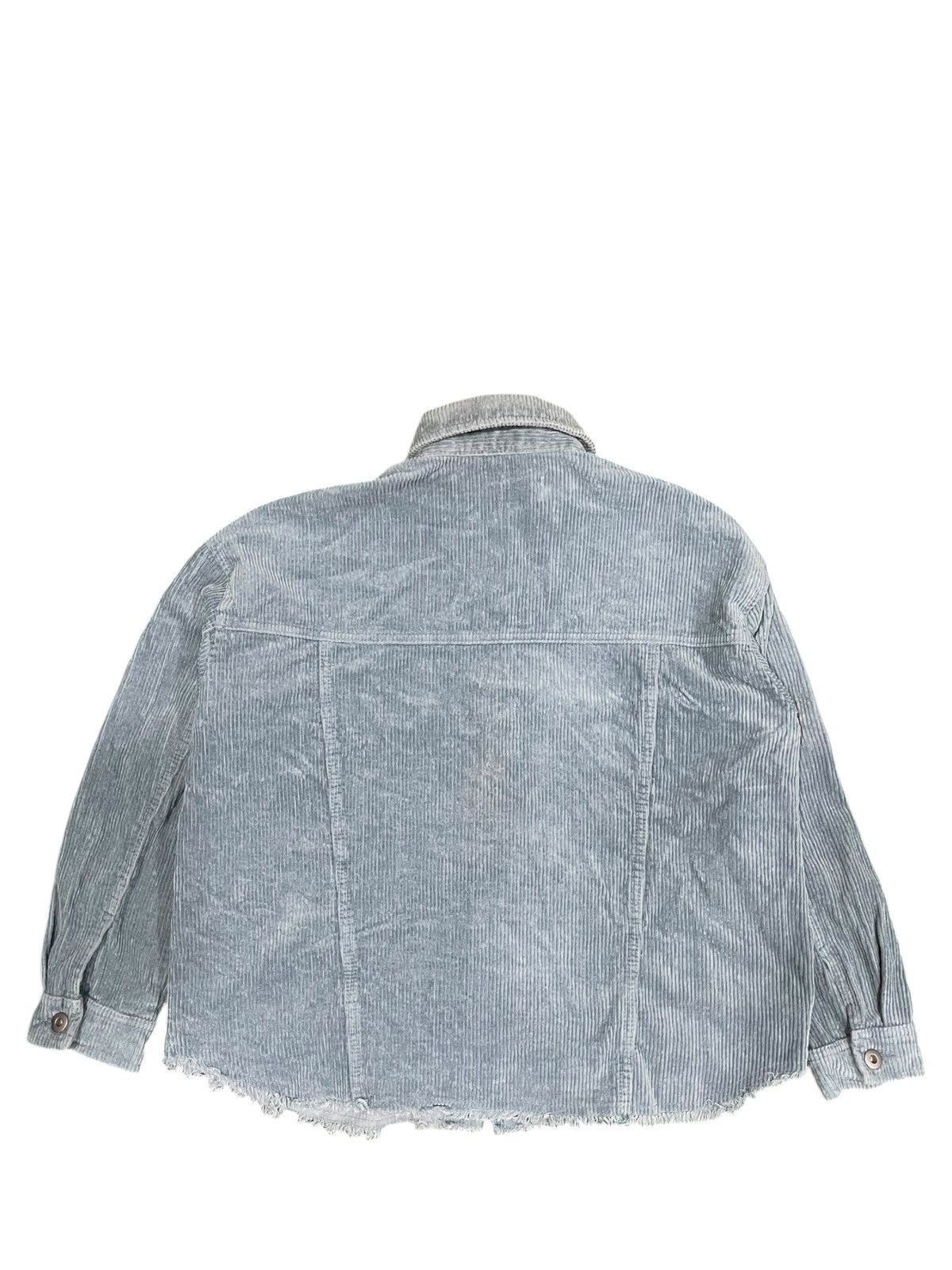 Zara Distressed Zara Corduroy Denim Style Cropped Shacket Size XS / US 0-2 / IT 36-38 - 2 Thumbnail
