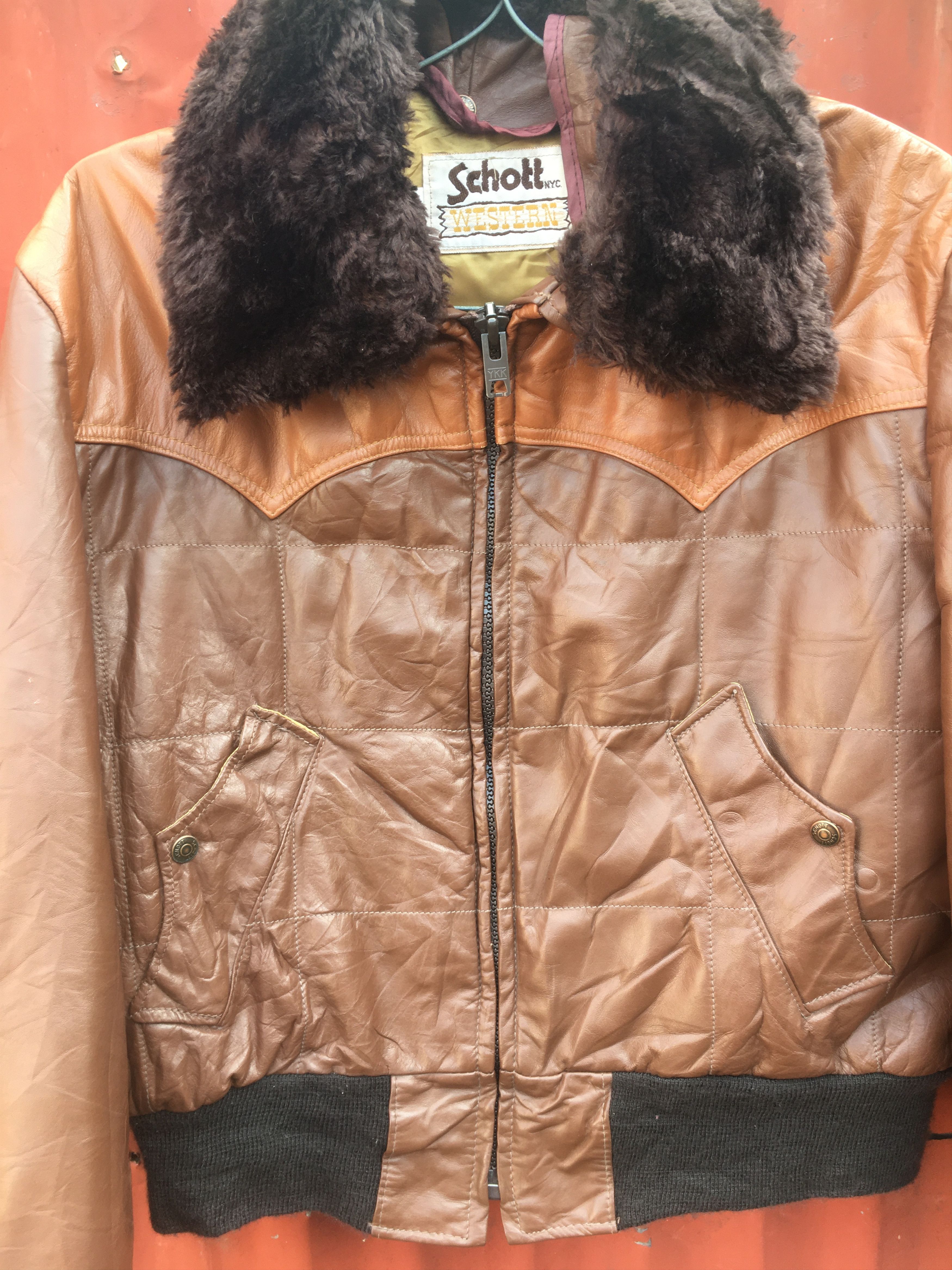 Schott VTG Rare Schott NYC BROWN Bomber leather jacket sz USA 44 Size US L / EU 52-54 / 3 - 3 Thumbnail