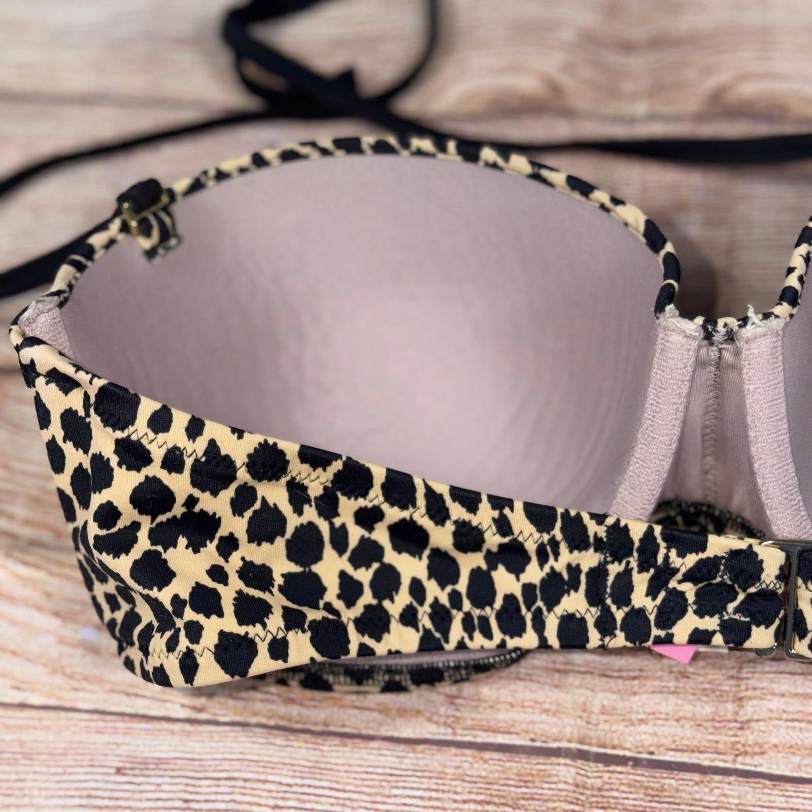 Other Victoria's Secret 36D Leopard Print Bikini Top Size ONE SIZE - 7 Thumbnail