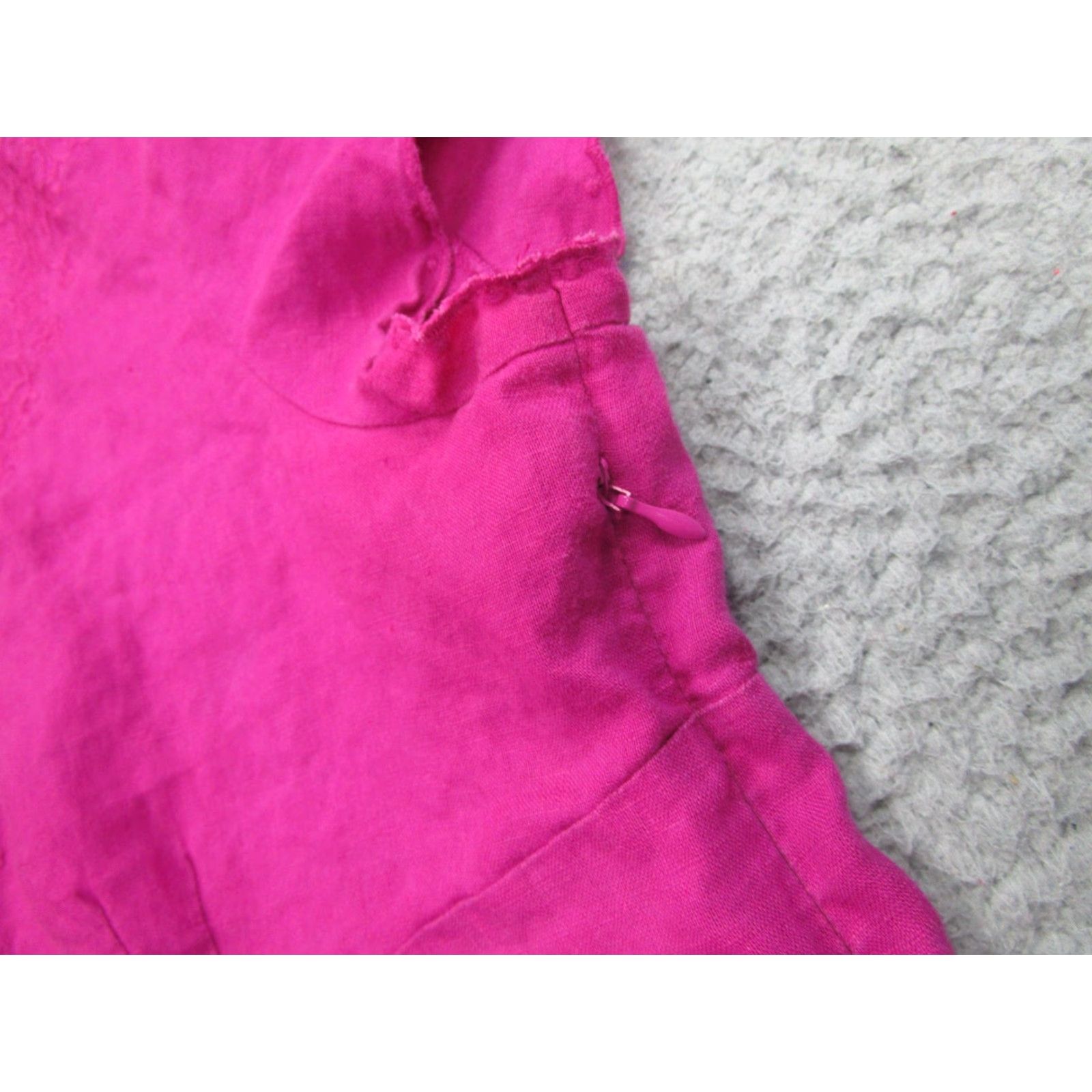 Vintage Richard Malcolm Blouse Womens L Pink Linen Embroidered V Neck Top Scallop Hem Size L / US 10 / IT 46 - 3 Thumbnail