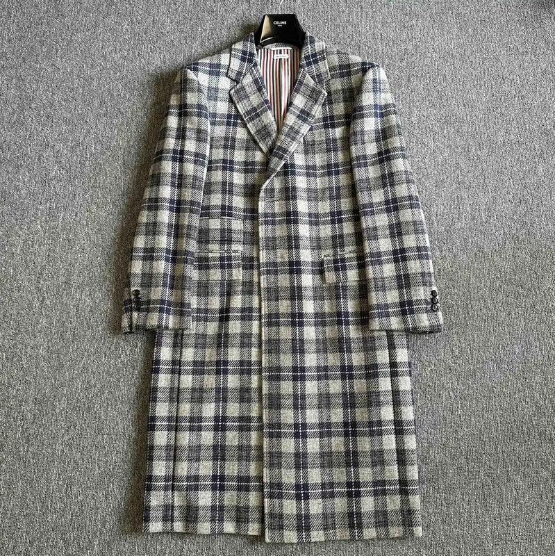 Thom Browne Thom Browne Check Wool Overcoat for Men 0089 Size US XL / EU 56 / 4 - 1 Thumbnail