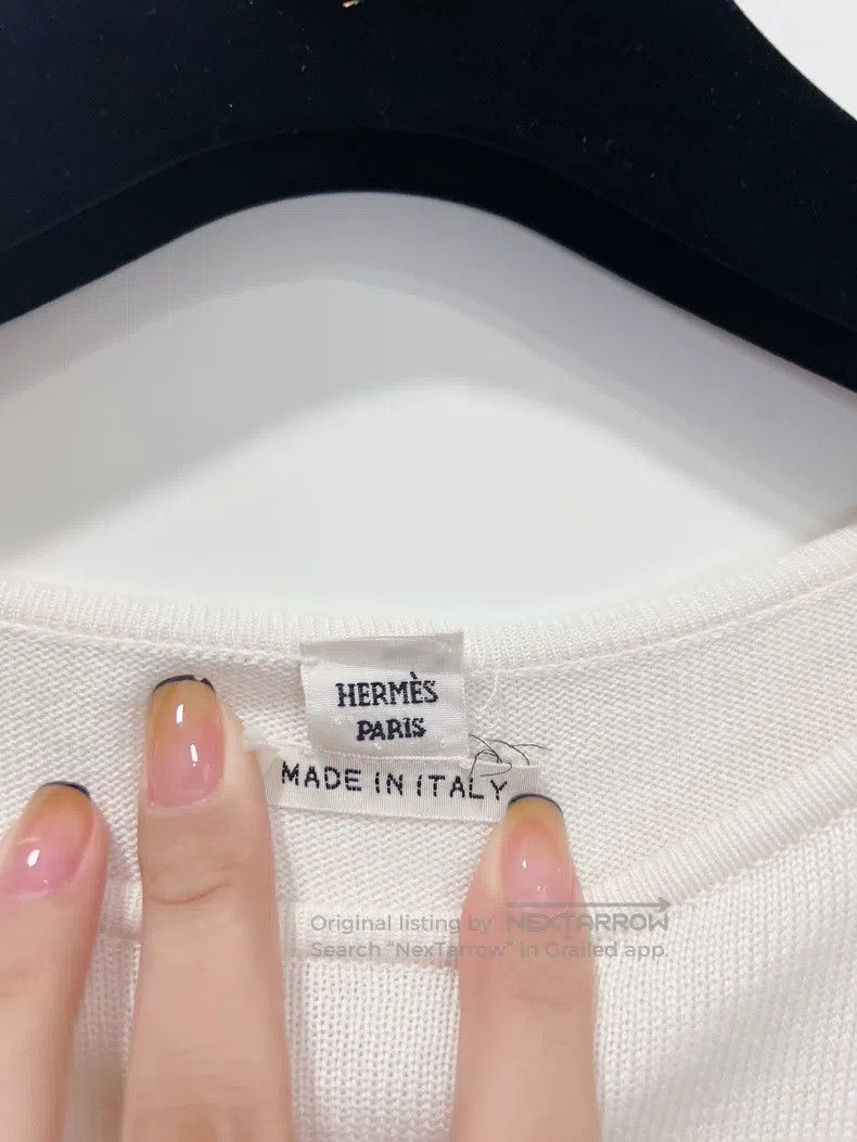 Hermes Hermes White Knit Short Sleeve T-Shirt Size XS / US 0-2 / IT 36-38 - 7 Thumbnail