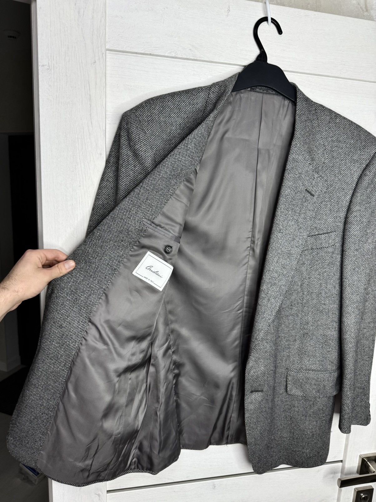 Corneliani Corneliani Grey Tweed Wool Blazer Jacket Made in Italy 48R Size 48R - 3 Thumbnail