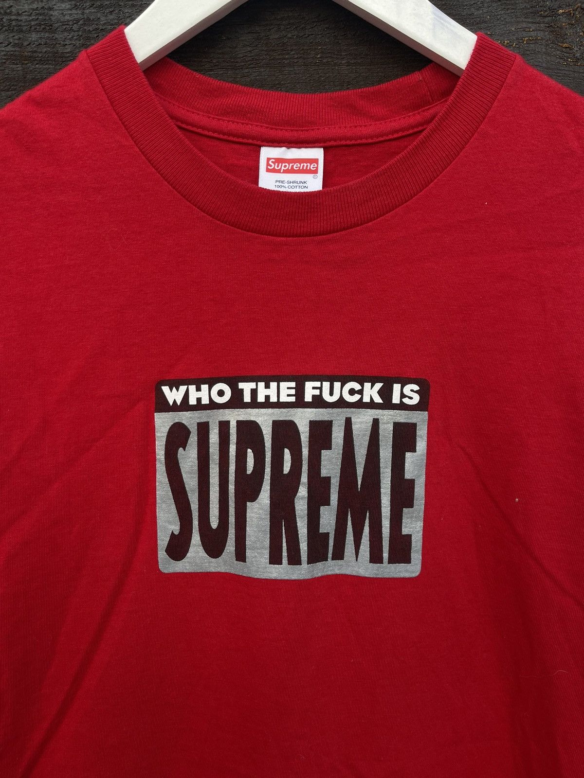 Supreme Supreme Who The Fuck Is red tee Size US M / EU 48-50 / 2 - 1 Thumbnail