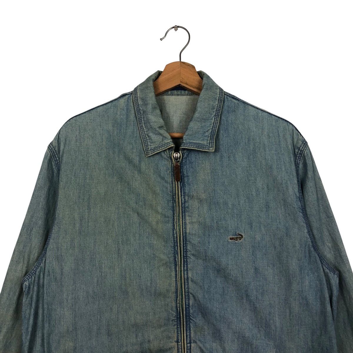 Japanese Brand 📌Vintage Worker Indigo Denim Jacket Crocodile Zipper Size US L / EU 52-54 / 3 - 4 Thumbnail