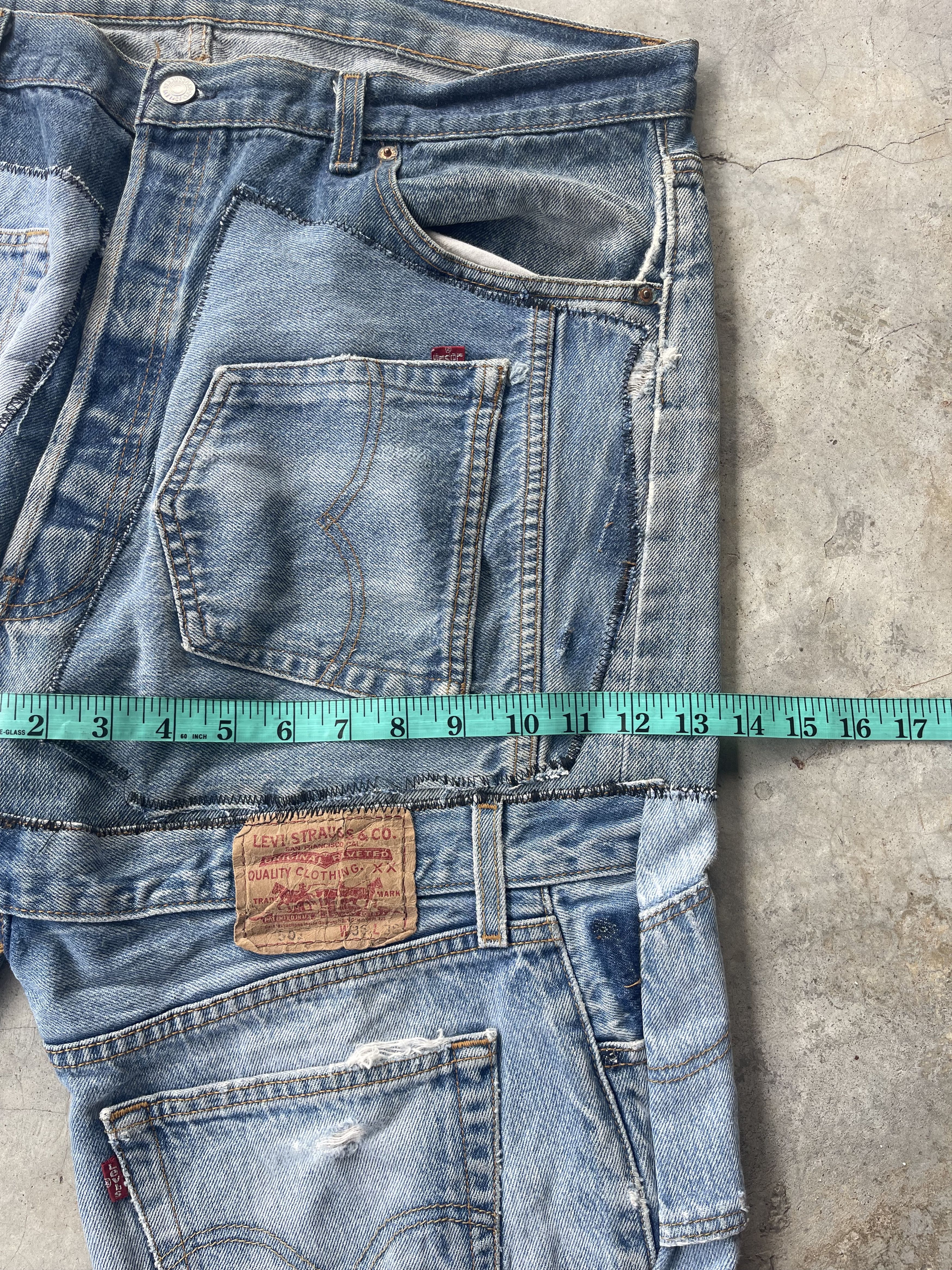 Levi's Vintage Clothing Vintage Levis 501 Reconstruct Patchwork Distressed Sz 42 Size US 42 / EU 58 - 14 Thumbnail