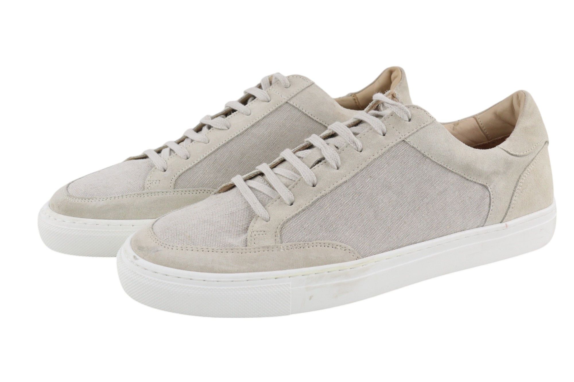 Suitsupply EU46 Light Grey Textile Leather Low-Top Shoes 81562 Size US 13 / EU 46 - 2 Thumbnail