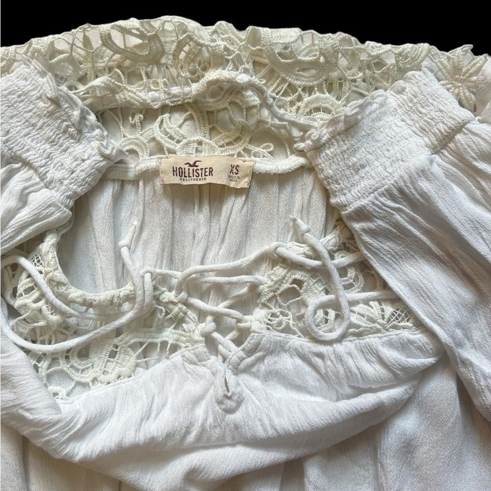 Designer Hollister see through summer long sleeve top Size XS / US 0-2 / IT 36-38 - 4 Thumbnail